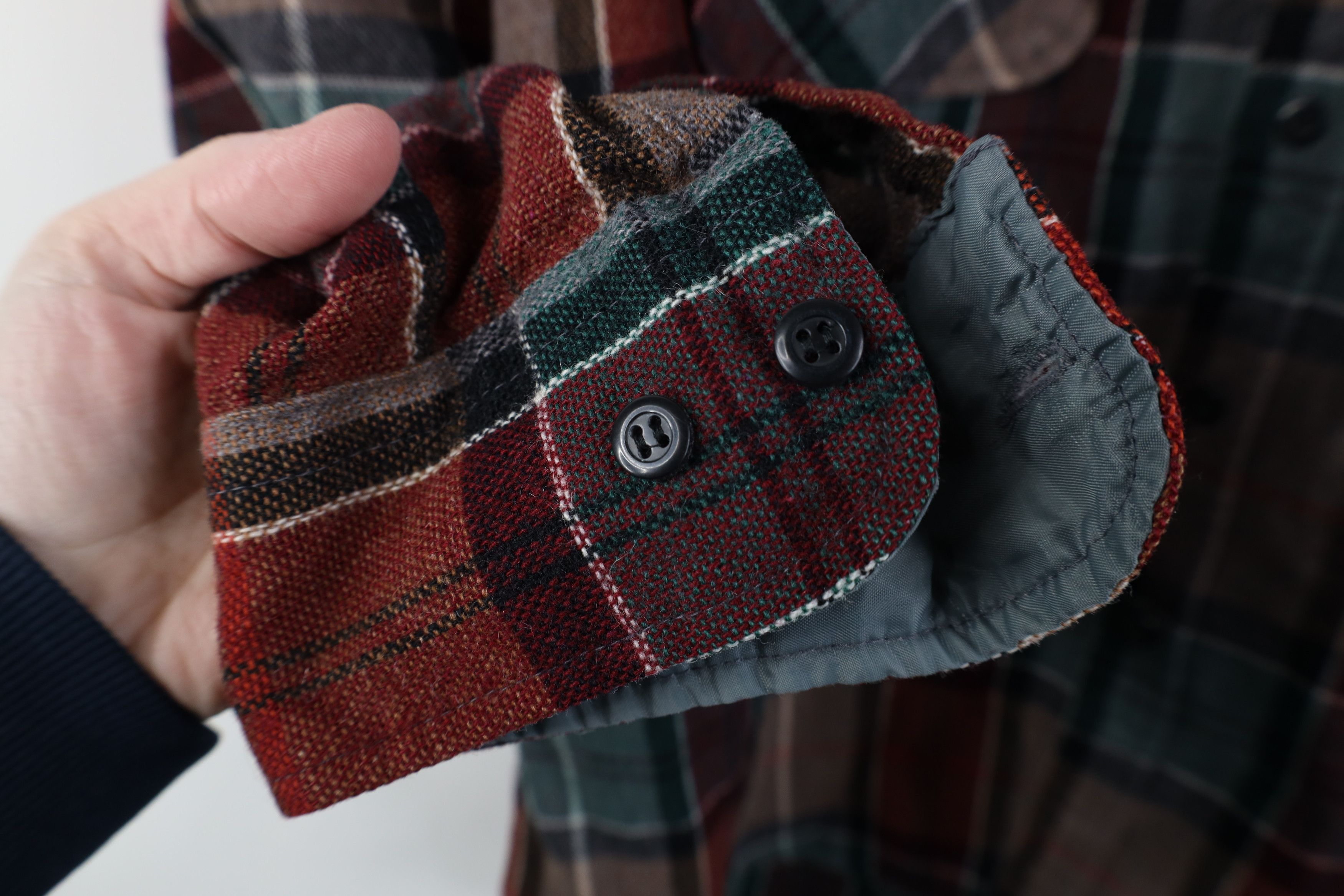 Vintage Vintage 70s 80s Streetwear Knit Collared Button Shirt Plaid Size US XL / EU 56 / 4 - 6 Thumbnail