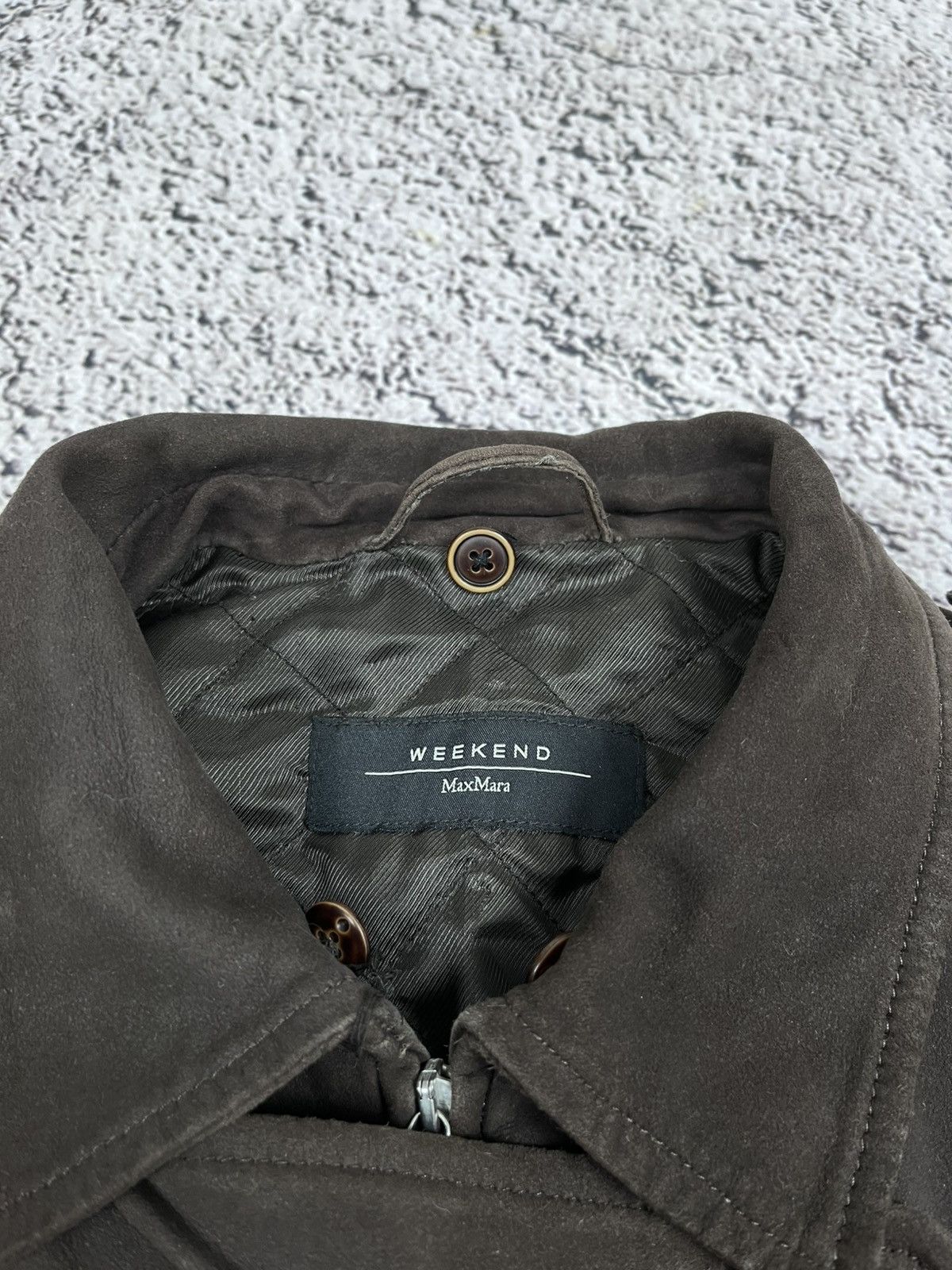 Max Mara Weekend Max Mara Suede Military Jacket Dark Brown Leather L Size L / US 10 / IT 46 - 16 Thumbnail