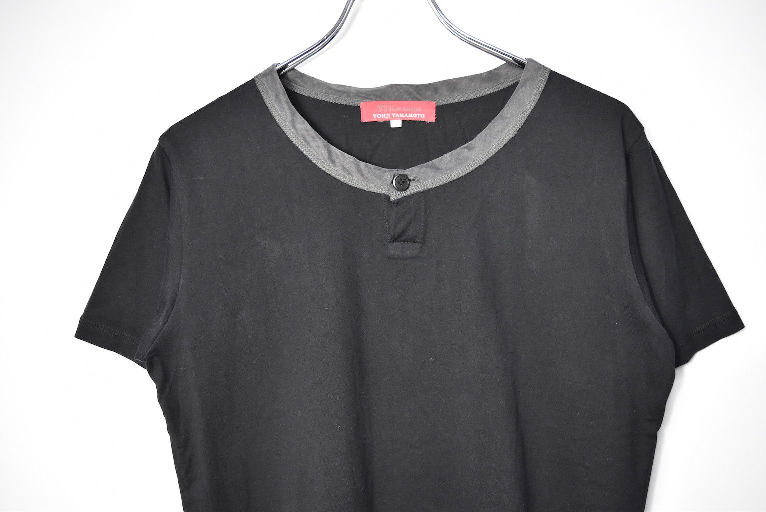 Yohji Yamamoto henley neck t-shirt tee 22807 - 0455 69 Size US M / EU 48-50 / 2 - 3 Thumbnail