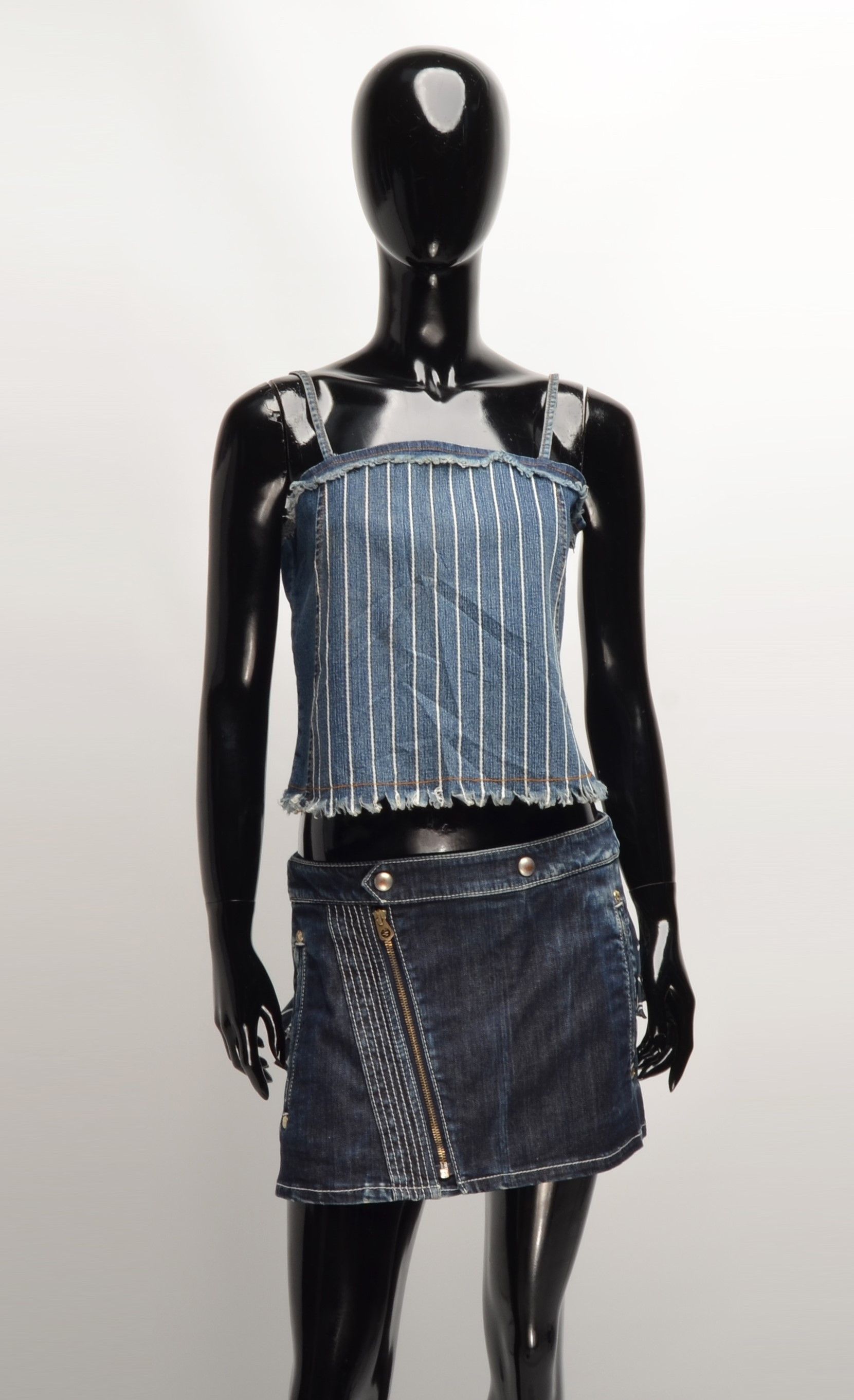 Vintage Vintage Vodlon Y2K Denim Cropped Top Size XL / US 12-14 / IT 48-50 - 1 Thumbnail