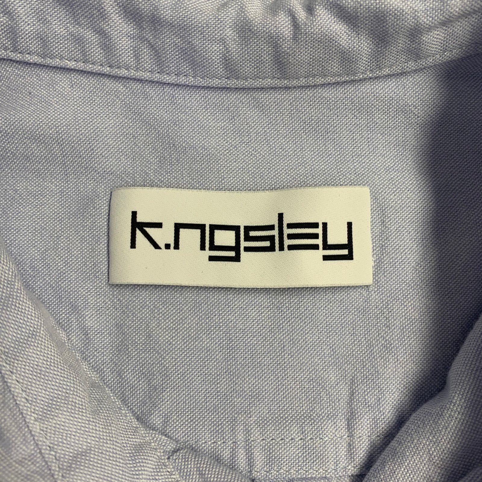 Other K.NGSLEY Size L Blue Woven Cotton Hidden Placket LS Shirt Size US L / EU 52-54 / 3 - 5 Thumbnail
