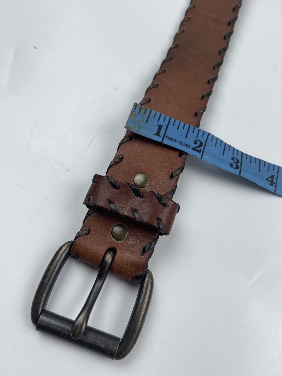 Genuine Leather × Japanese Brand leather belt tc7 Size 38 - 4 Thumbnail