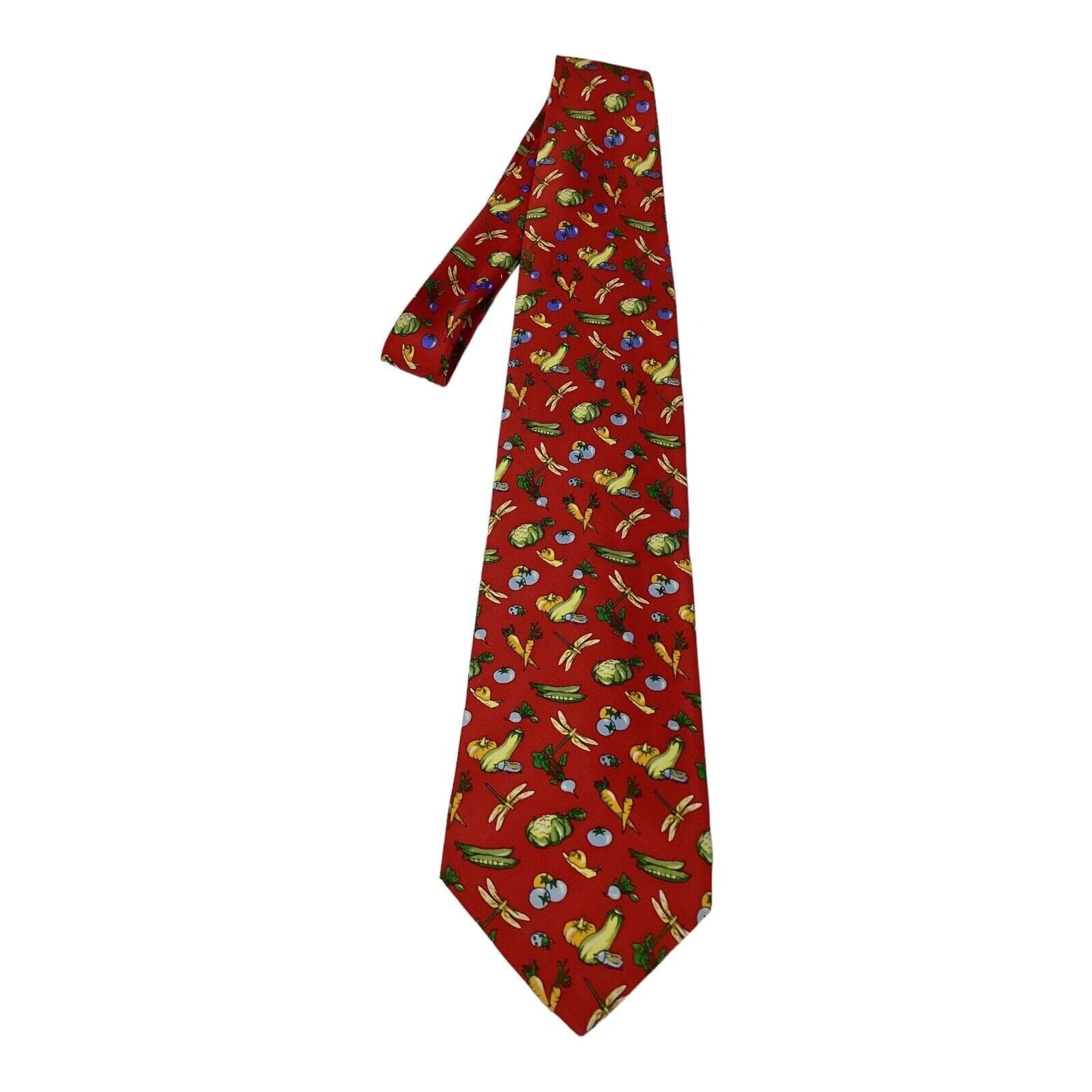 Bally BALLY Vegetable & Insect Print Silk Tie Made In Switzerland Size ONE SIZE - 8 Thumbnail