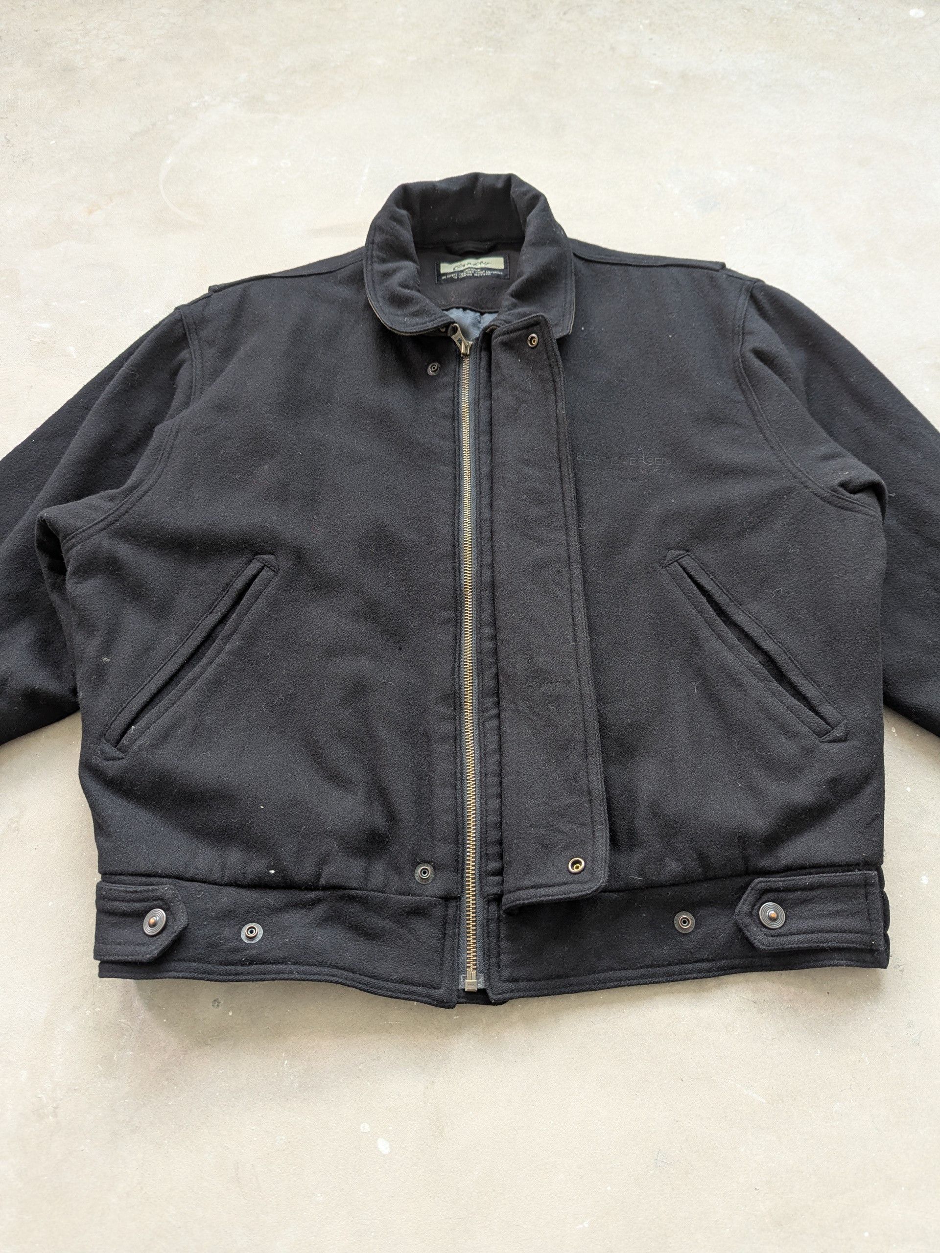 Japanese Brand Vintage Wool Bomber Jacket Plain Black Size US M / EU 48-50 / 2 - 4 Thumbnail
