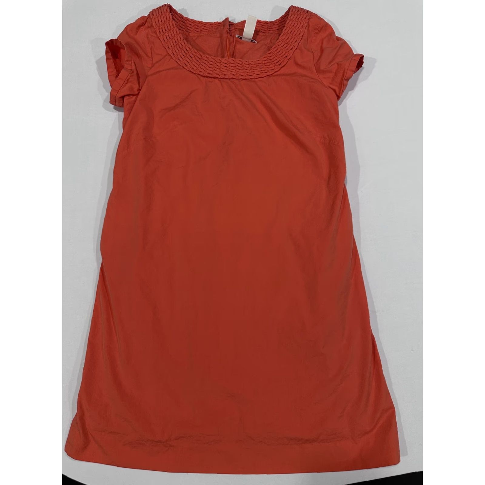 J.Crew J CREW Dress Womens Size 6 Orange Shift Minimalist Preppy Cotton Silk Blend Size M / US 6-8 / IT 42-44 - 2 Thumbnail