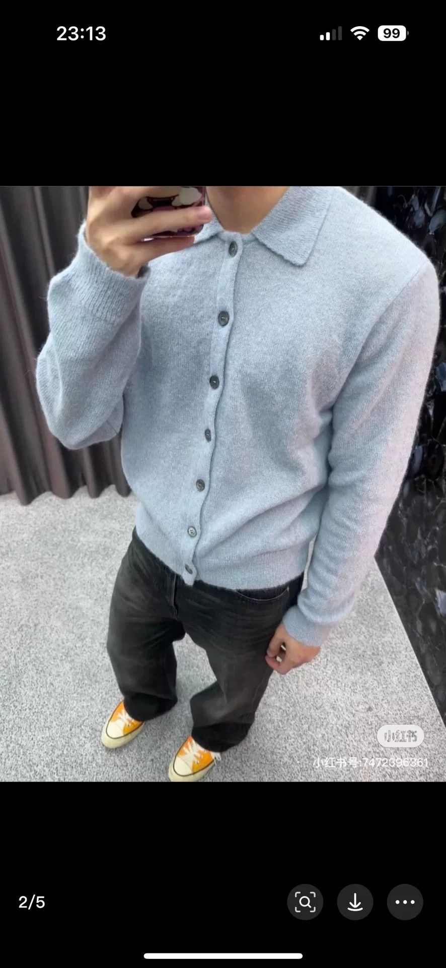 Our Legacy our legacy baby blue knit cardigan for men Size US M / EU 48-50 / 2 - 3 Thumbnail