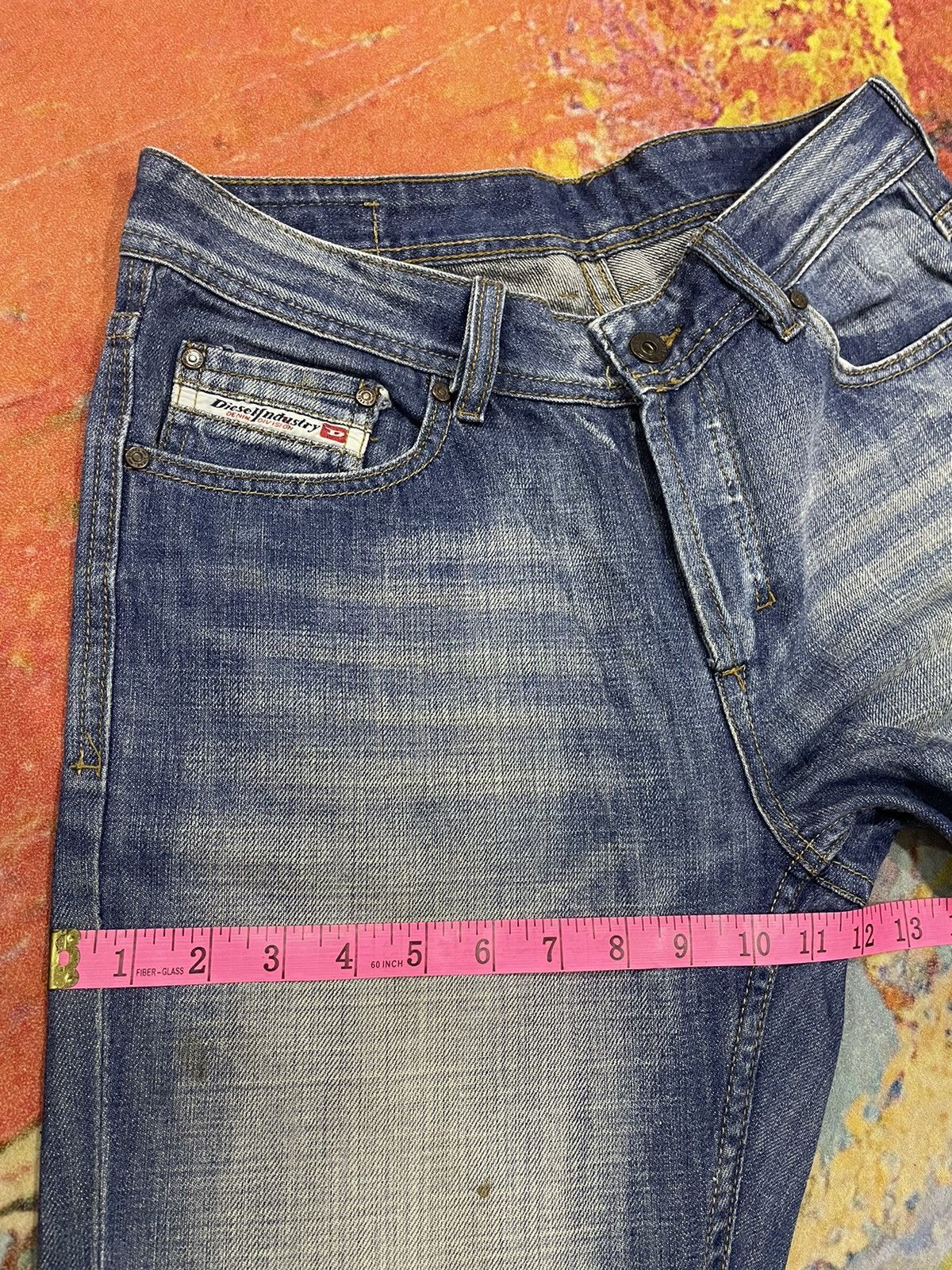 Diesel Black Gold Vintage Y2K Diesel Thrashed Flare Denim Pants Size US 31 - 16 Thumbnail