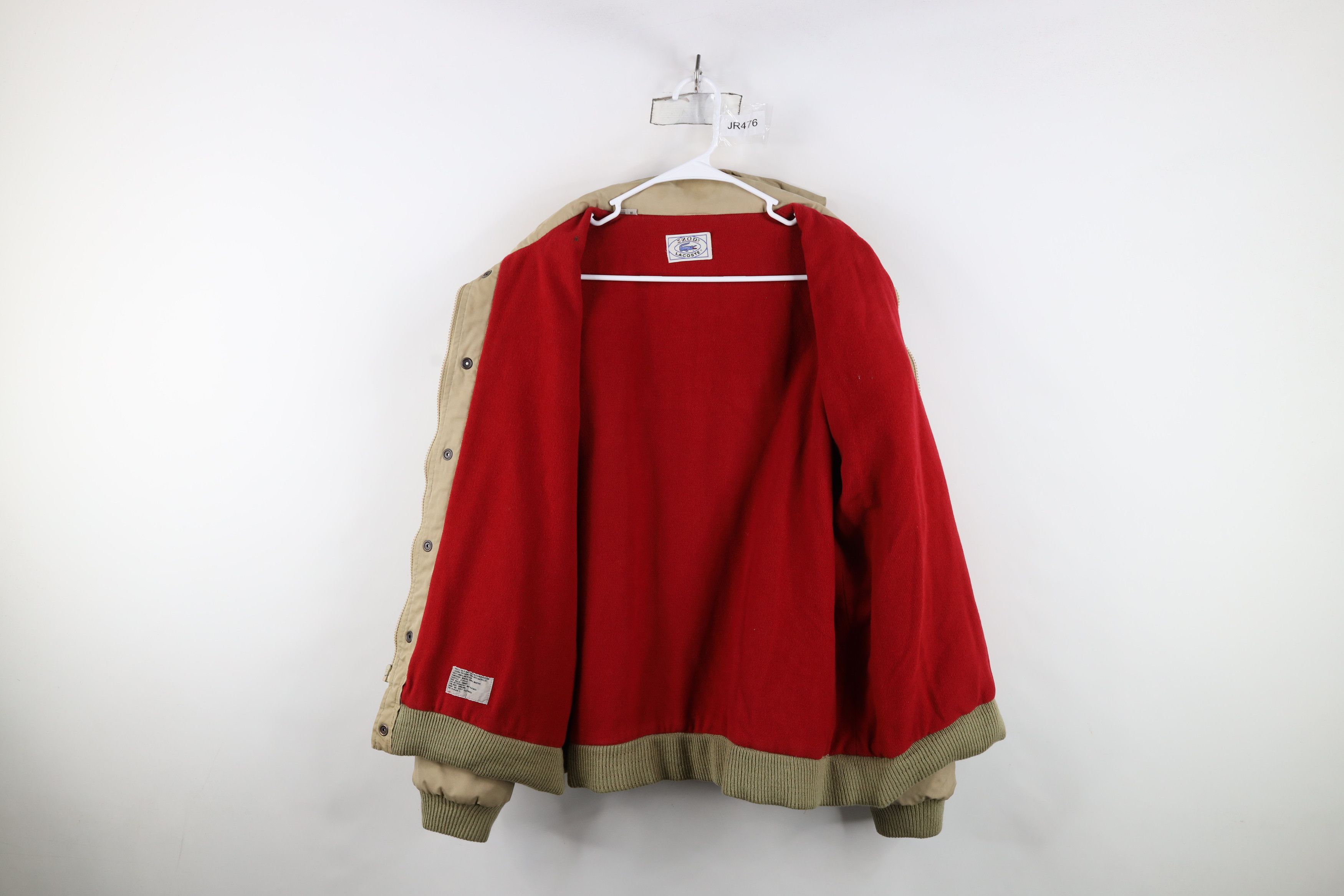 Lacoste Vintage 80s Izod Lacoste Wool Lined Croc Logo Hooded Jacket Size US XL / EU 56 / 4 - 11 Thumbnail