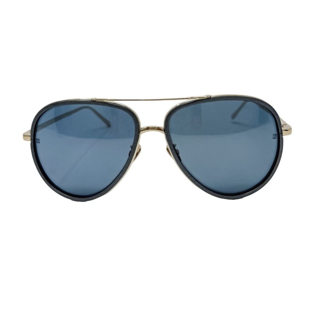 Linda Farrow Linda Farrow Aviator Sunglasses Blue Gold w/ case LFL 539/5 Size ONE SIZE - 5 Thumbnail