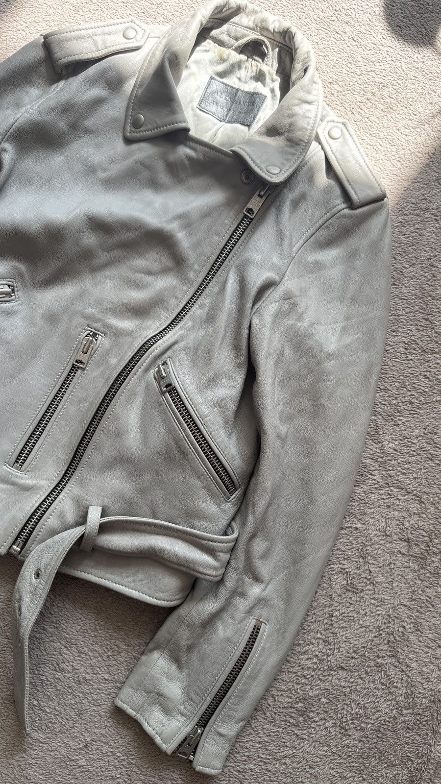 Japanese Brand Allsaints Biker Y2K Vintage Lambskin Leather Jacket Schott Size M / US 6-8 / IT 42-44 - 2 Thumbnail
