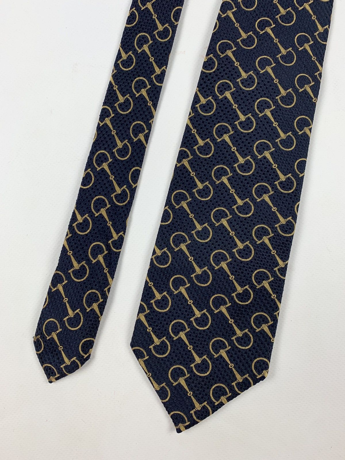 Gucci Vintage Gucci Silk Navy Blue Tie Size ONE SIZE - 11 Thumbnail