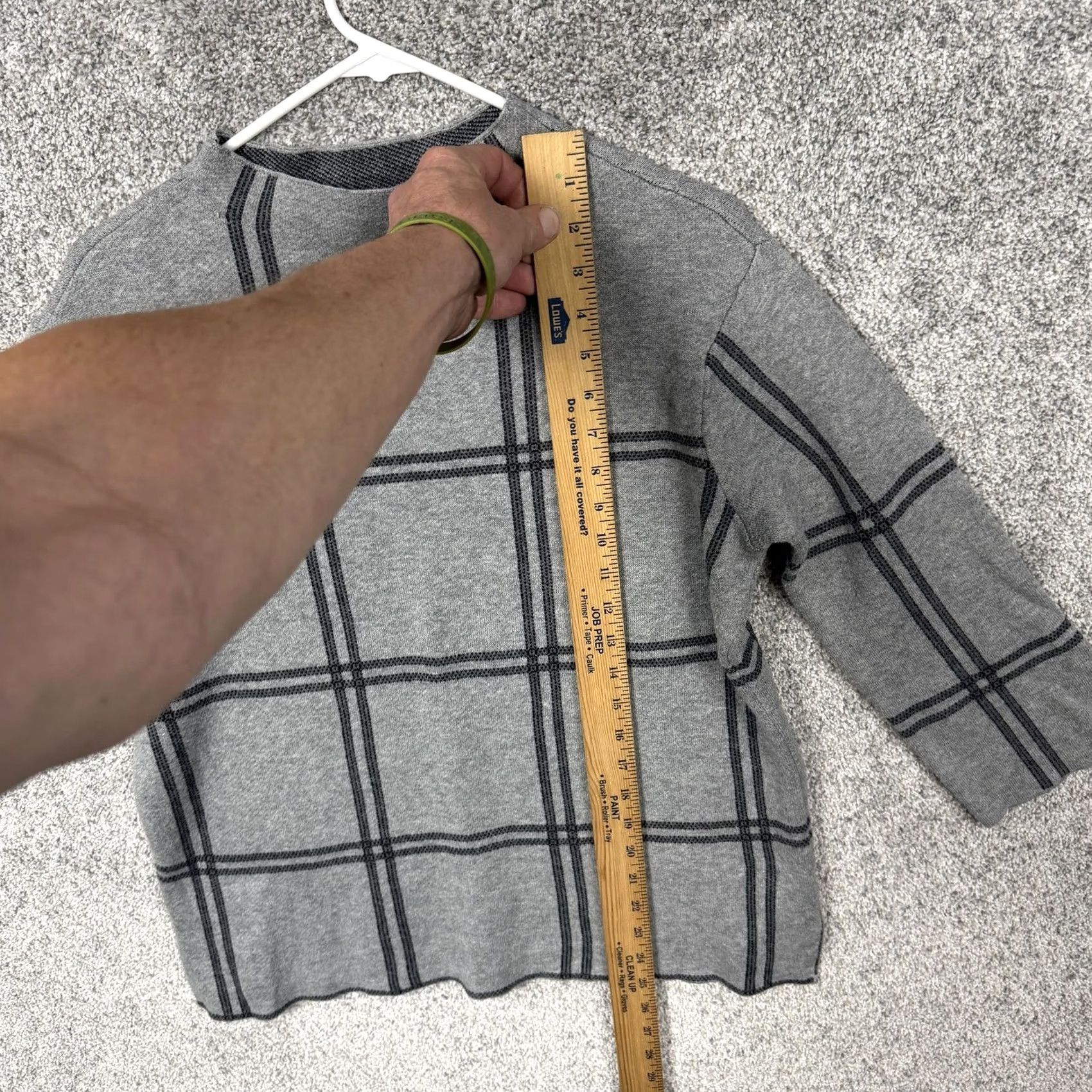 J. Jill J Jill Sweater S Plaid Quiet Luxury Old Money Preppy Lightweight Business Casual Knit Crew Neck 3/4 Sleeve Women Size S / US 4 / IT 40 - 2 Thumbnail