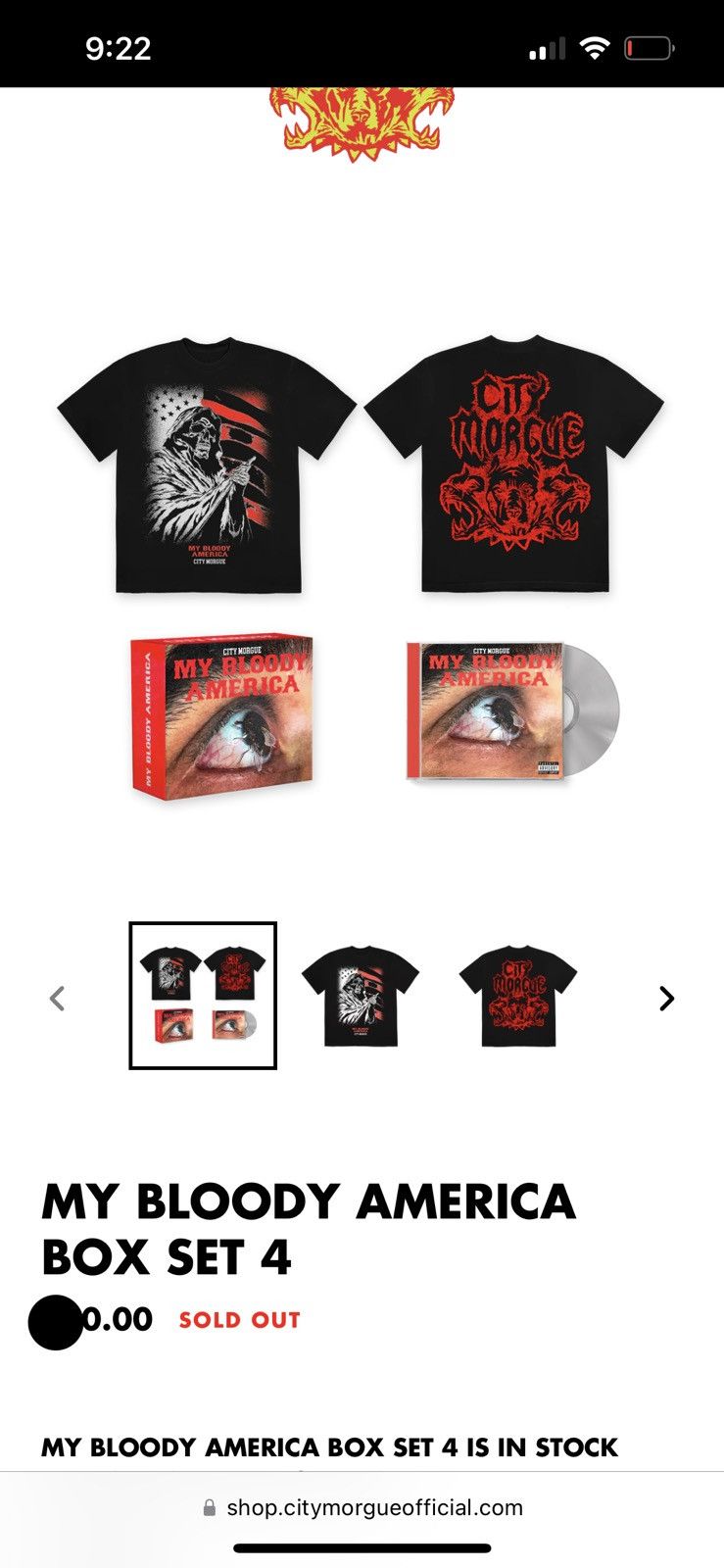 City Morgue CITY MORGUE MY BLOODY AMERICA BOX SET 4 MBA Size US L / EU 52-54 / 3 - 4 Thumbnail
