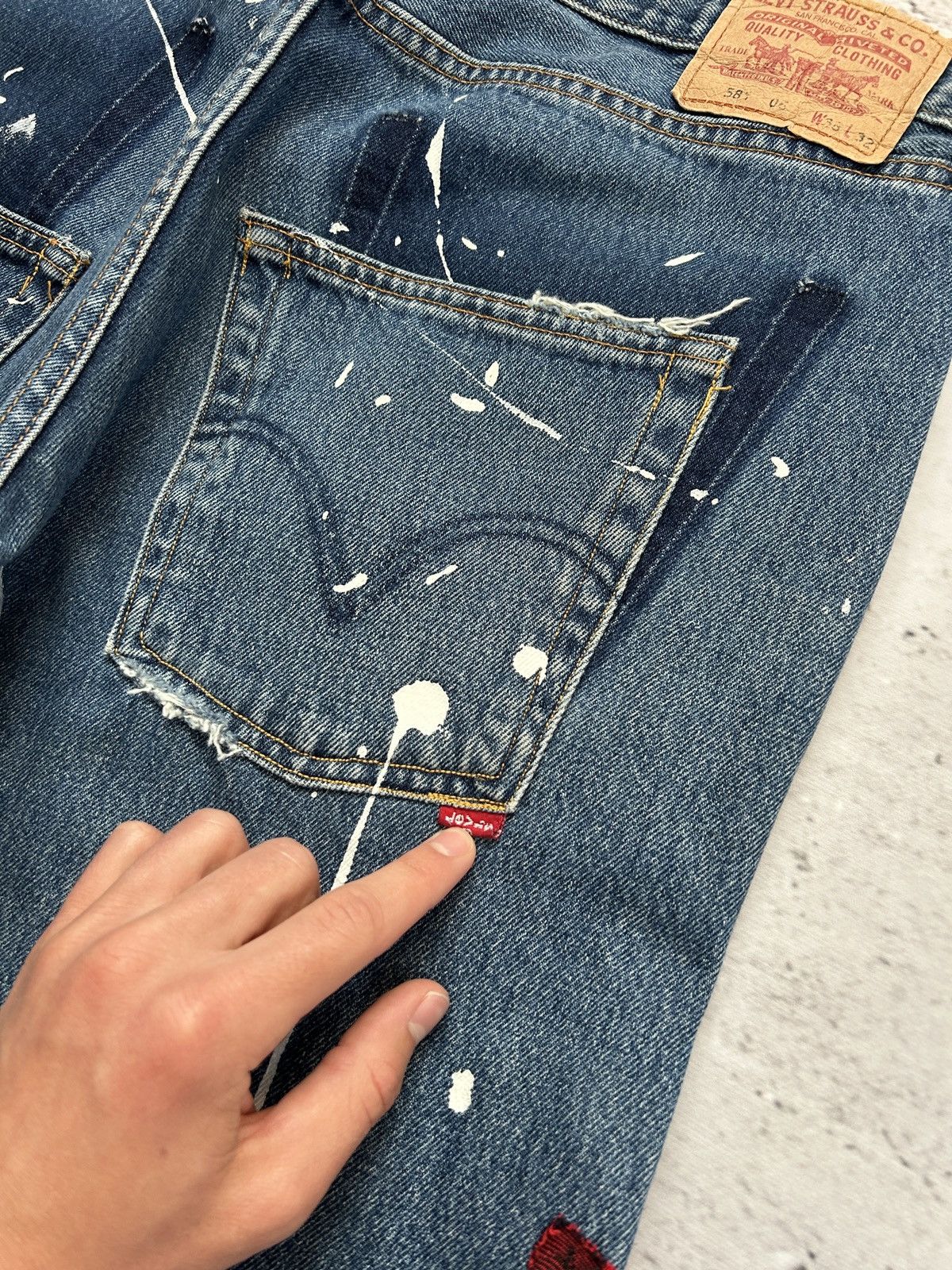 Levi's Vintage Clothing 💥Y2k Vintage Levis Distressed Wide Leg Flared Jeans Japan💥 Size US 36 / EU 52 - 11 Thumbnail