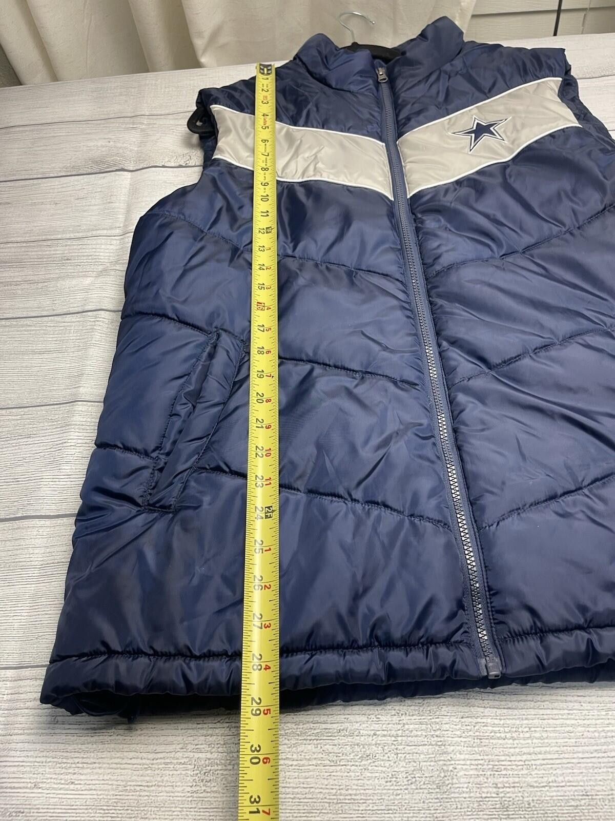 Other NFL Dallas Cowboys Puffer Vest Navy Men Size M Football Size ONE SIZE - 4 Thumbnail