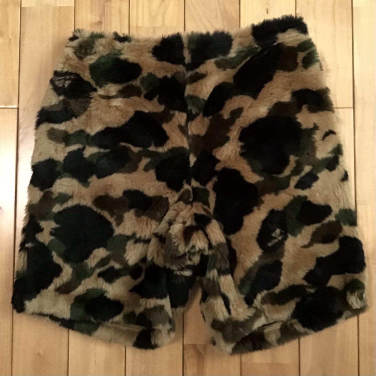 Pre-owned Bape Fur Shorts 1st Camo Yellow A Bathing Ape ★size S In Yellow Camo