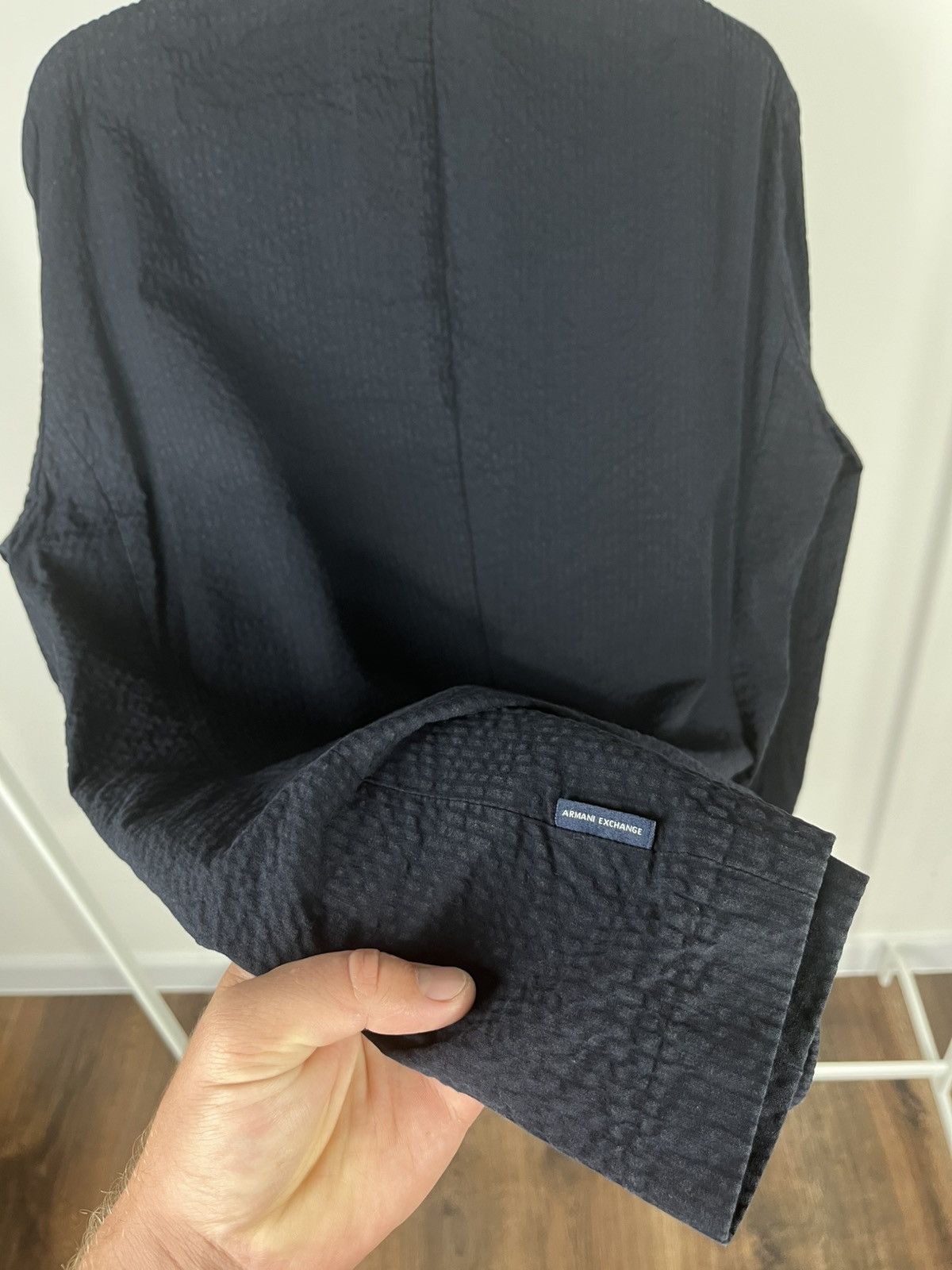 Armani Exchange Armani Exchange Navy Blazer M 180/96Y Textured Lightweight Size US M / EU 48-50 / 2 - 9 Thumbnail