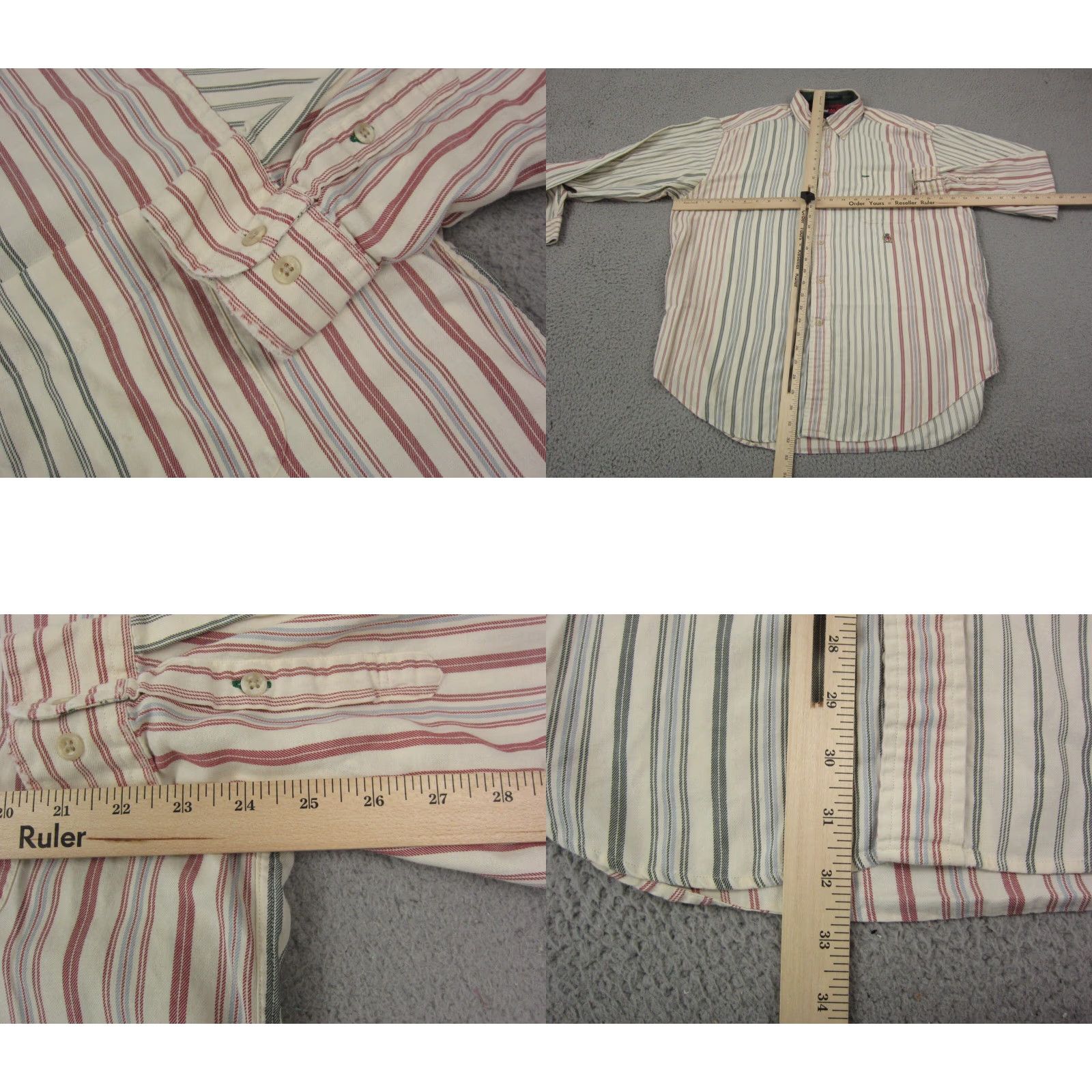 Tommy Hilfiger VINTAGE Tommy Hilfiger Shirt Adult L Red White Striped Crest Mens Button Up Size US L / EU 52-54 / 3 - 8 Thumbnail