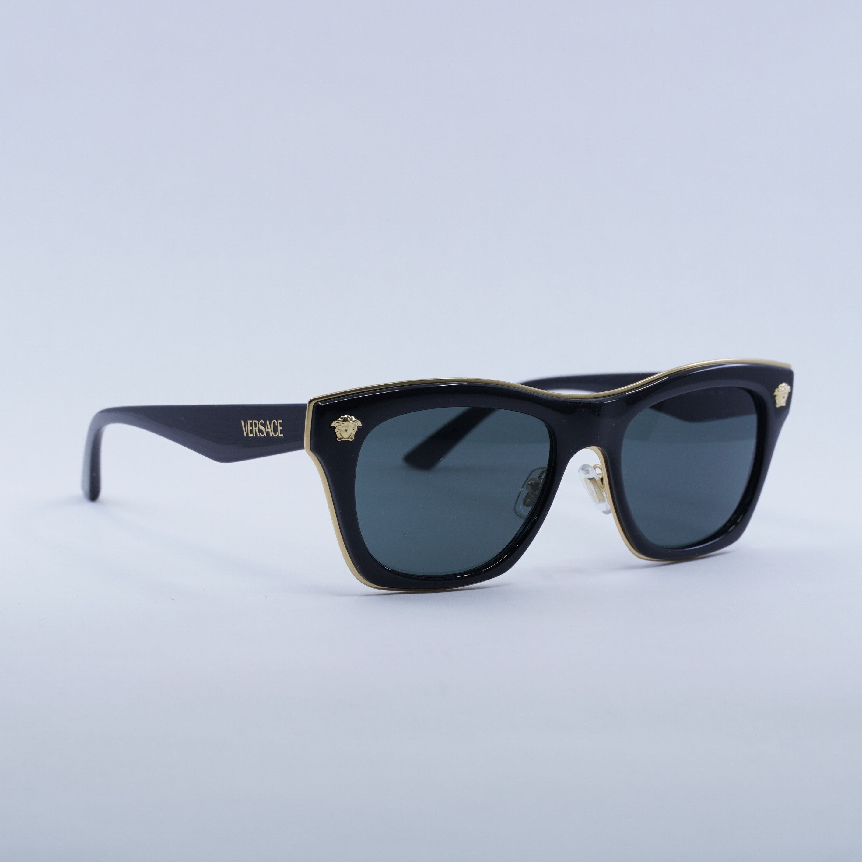 Versace Versace VE2272 GB1/87 Sunglasses Black/Gold Square Frame Size ONE SIZE - 8 Thumbnail