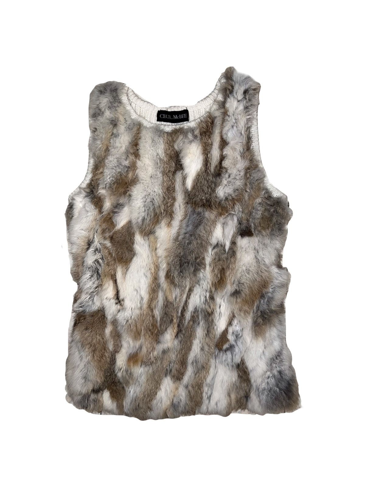 CECIL McBEE rabbit fur tank top 🧝🏻‍♀️➕