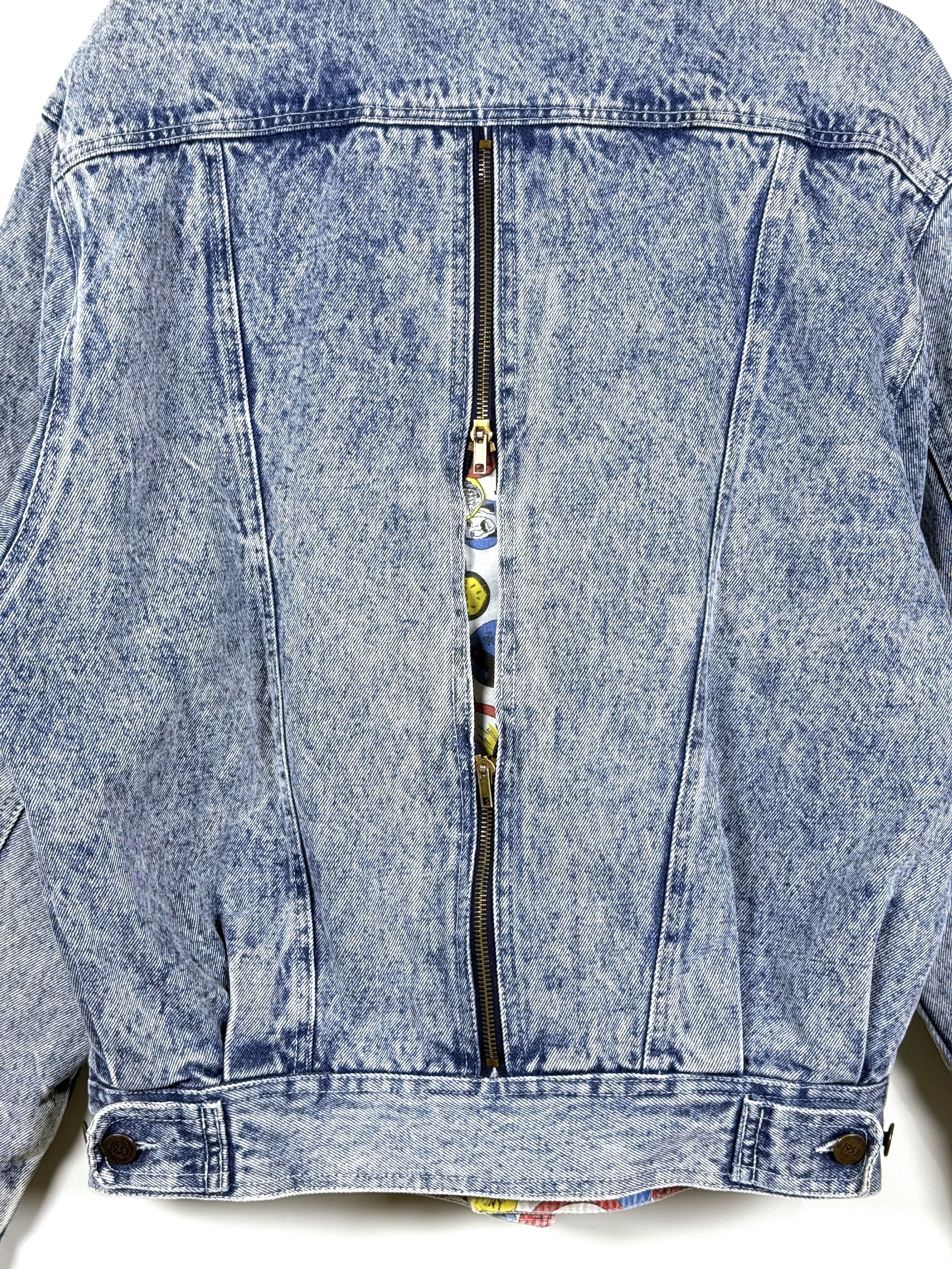 Vintage Vintage Acid Wash Denim Jacket with Pop Art Lining (S) Size US S / EU 44-46 / 1 - 5 Thumbnail
