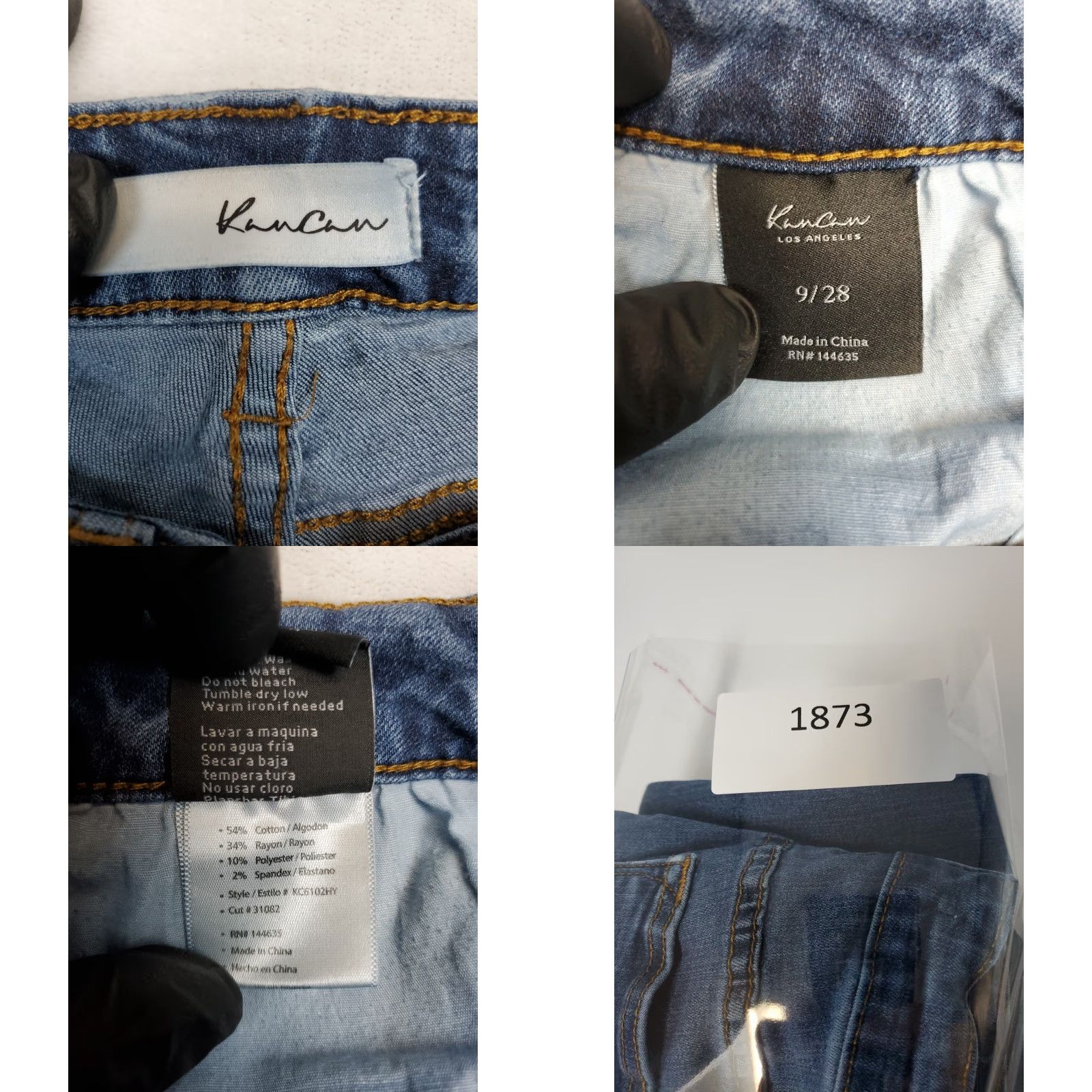 Vintage VINTAGE KanCan Bootcut Jeans Dark Wash High Rise Womens Sz 28 5-Pocket Distressed Stretch Blue Jeans 90s Bohemian City Womens Size 28" / US 6 / IT 42 - 10 Thumbnail