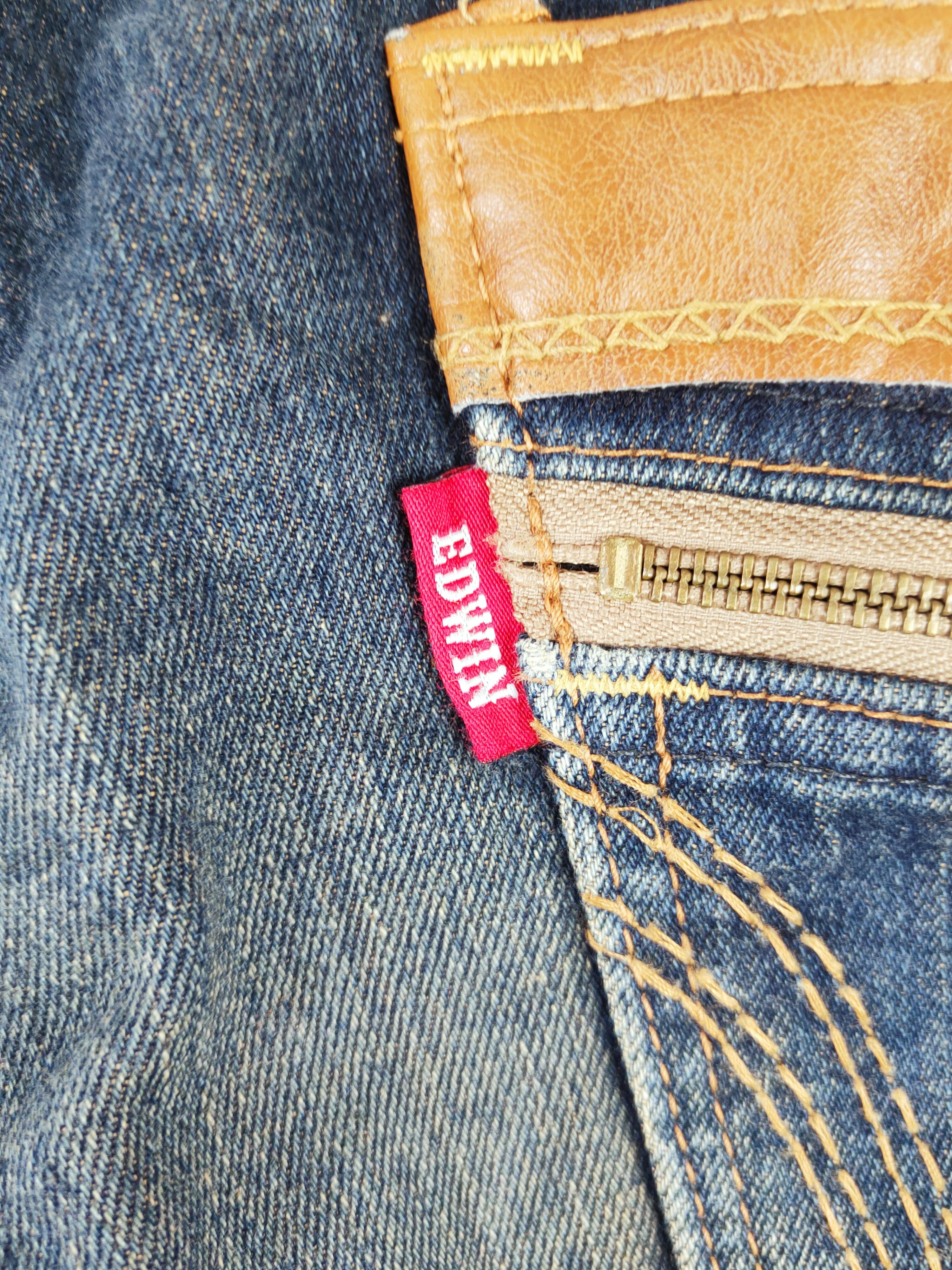 Edwin Edwin Dark Blue Distressed Ripped Jeans #S2739 Size US 34 / EU 50 - 11 Thumbnail