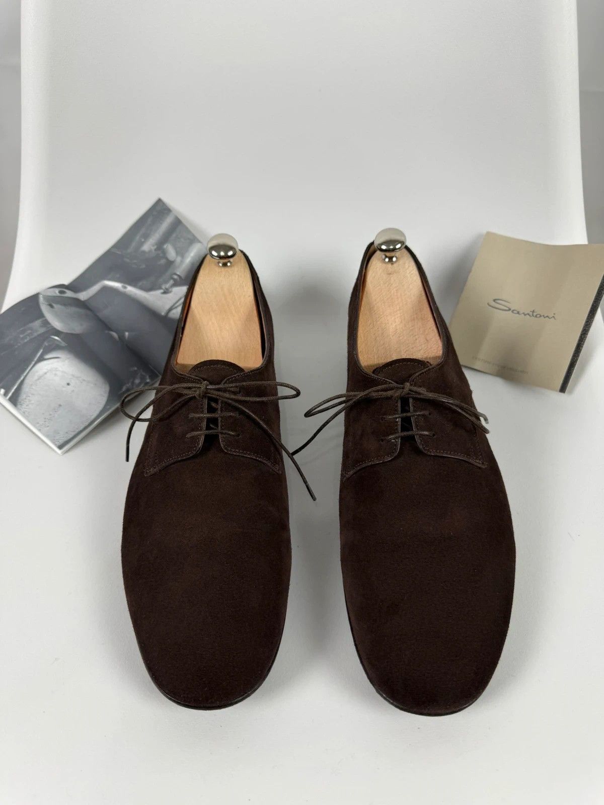 Santoni Santoni Suede Derby Dress Shoes size 9.5 Size US 10.5 / EU 43-44 - 2 Thumbnail