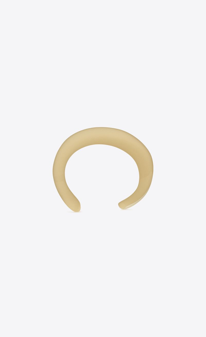 Saint Laurent Paris o1bcso1str0226 Size:M/Asymmetrical Cuff in Cream/Brown Size ONE SIZE - 2 Thumbnail