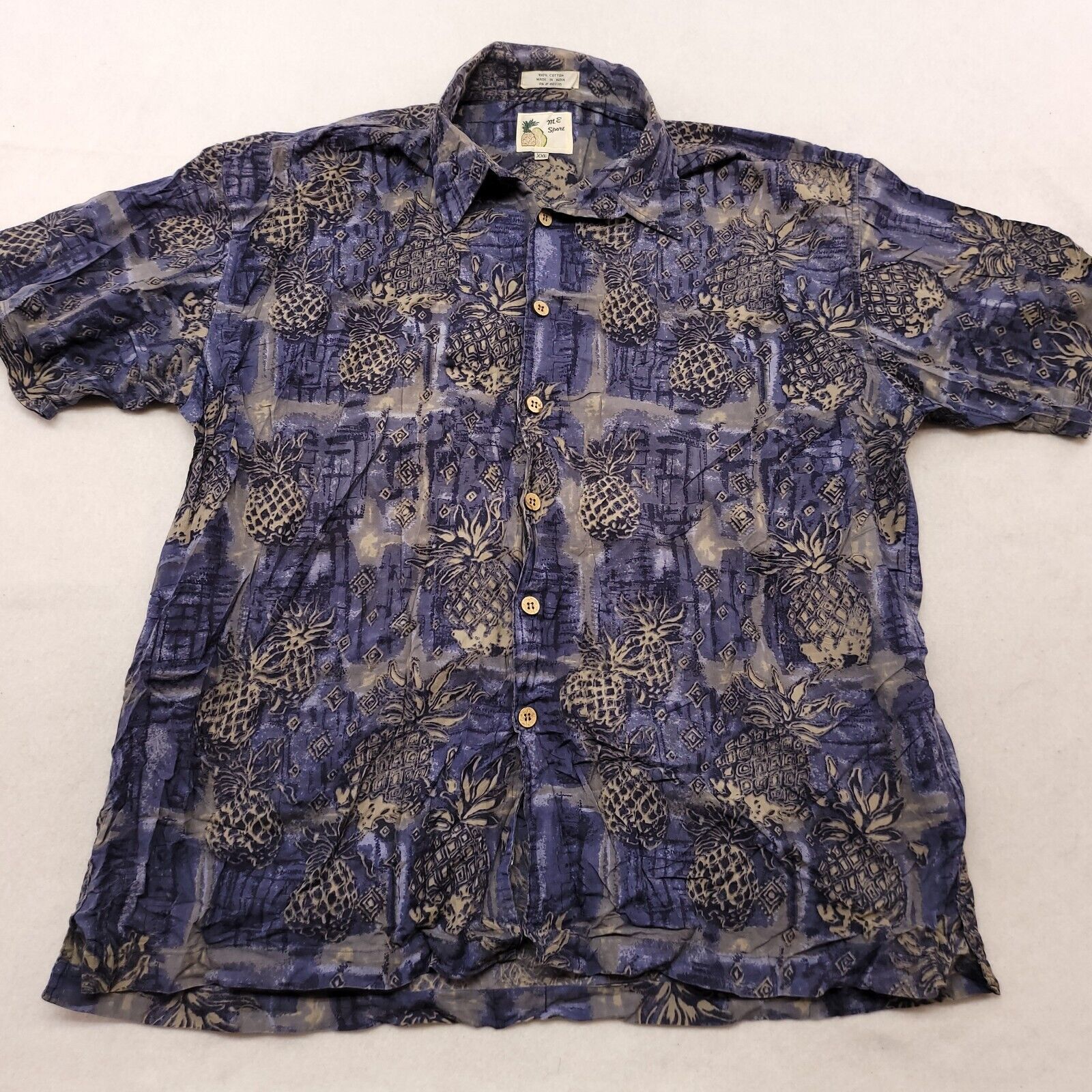 M.E. Sport ME Sport Casual Button Up Shirt Adult Mens Size 2XL Blue Size US XXL / EU 58 / 5 - 2 Thumbnail