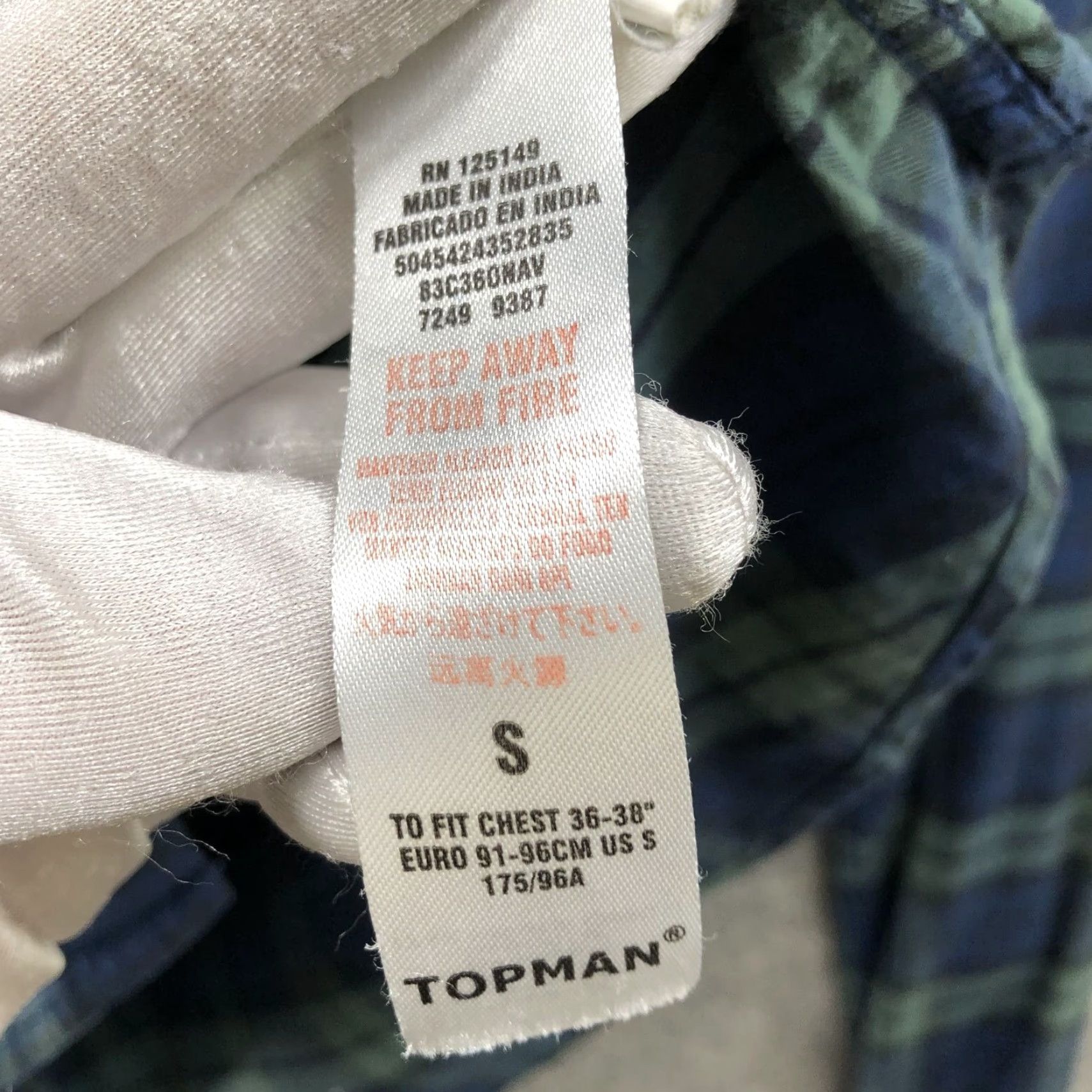 Topman Topman Muscle Fit Flannel Shirt Mens S Blackwatch Plaid Lightweight Long Sleeve Shirt Size US S / EU 44-46 / 1 - 6 Thumbnail