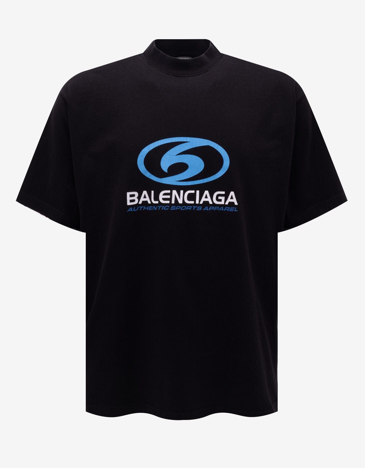 image of Balenciaga Black Sports Logo Medium T-Shirt, Men's (Size Small)