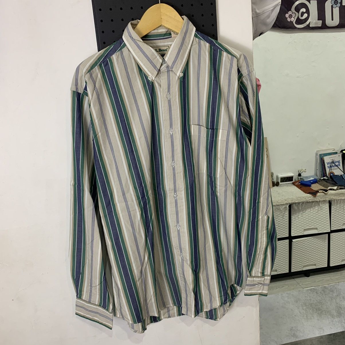 L.L. Bean Vintage L.L. Bean stripe long button down shirt Size US XXL / EU 58 / 5 - 2 Thumbnail