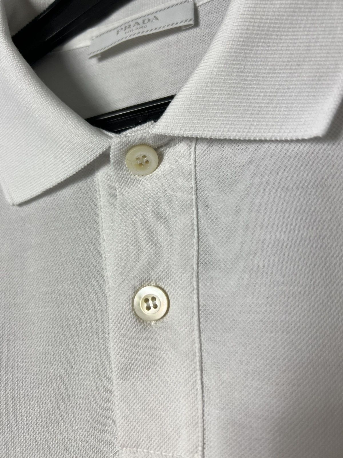 Prada Prada Milano Triangle Logo Patch White Polo Men’s T-Shirt Size US M / EU 48-50 / 2 - 6 Thumbnail