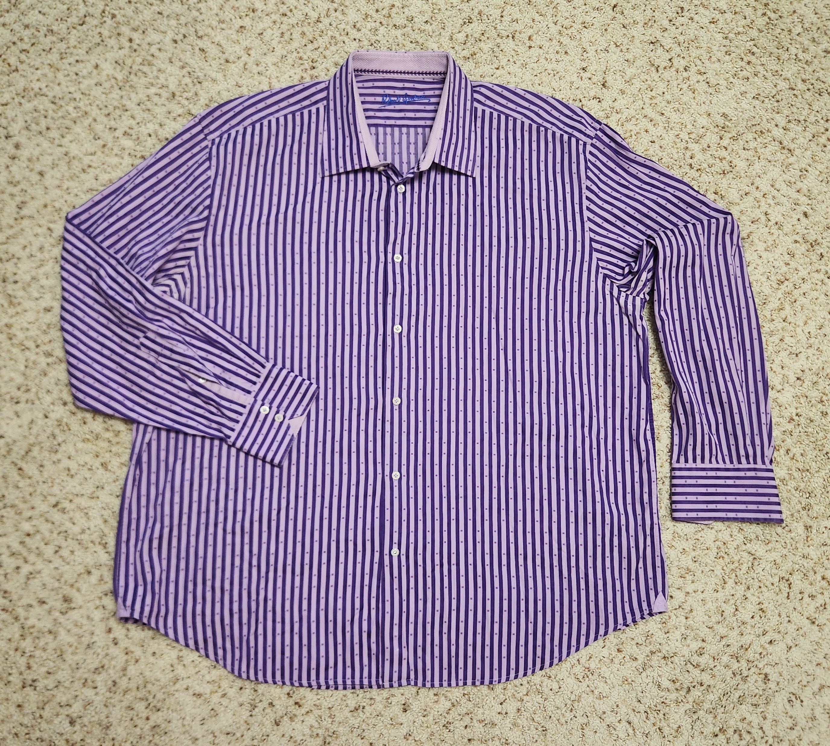 Robert Graham Robert Graham shirt XXL men's purple stripe Size US XXL / EU 58 / 5 - 9 Thumbnail