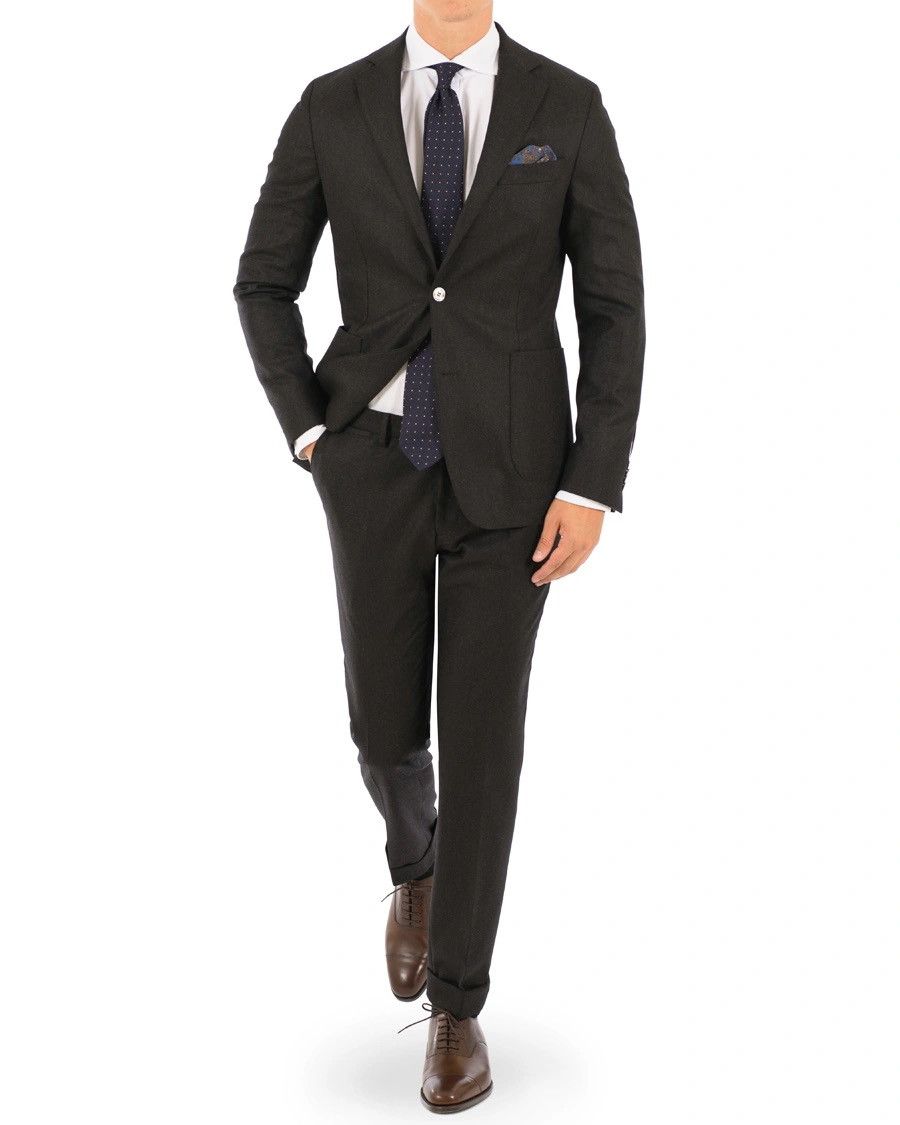 Designer × Oscar Jacobson Oscar Jacobson Premium Dark Brown Einar Suit Blazer Jacket Size 36S - 1 Thumbnail