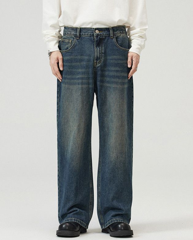 Vintage American straight loose-fitting distressed jeans Size US 32 / EU 48 - 1 Thumbnail