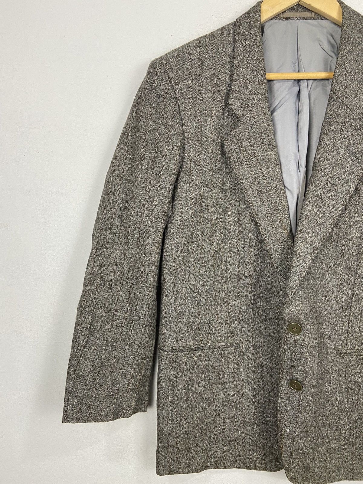 Yves Saint Laurent VINTAGE YVESTSAINTLAURENT HERRINGBONE COAT Size US L / EU 52-54 / 3 - 3 Thumbnail