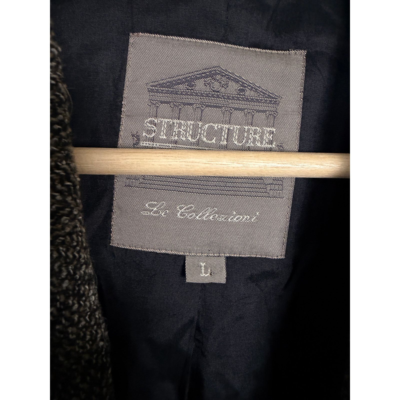 Structure VTG Structure Le Collezioni Men's Brown Tweed Wool Blazer Size 46R - 4 Thumbnail