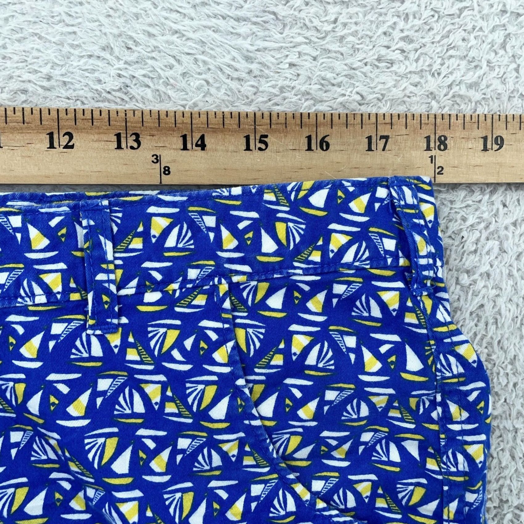 Nautica Columbia Womens 12 Shorts 36x6 Sailboat Print Cotton Nautical Blue Sailboat Geometric Vintage Beach Athletic Fishing Mens Womens Boys Girls Size 34" / US 12 / IT 48 - 3 Thumbnail