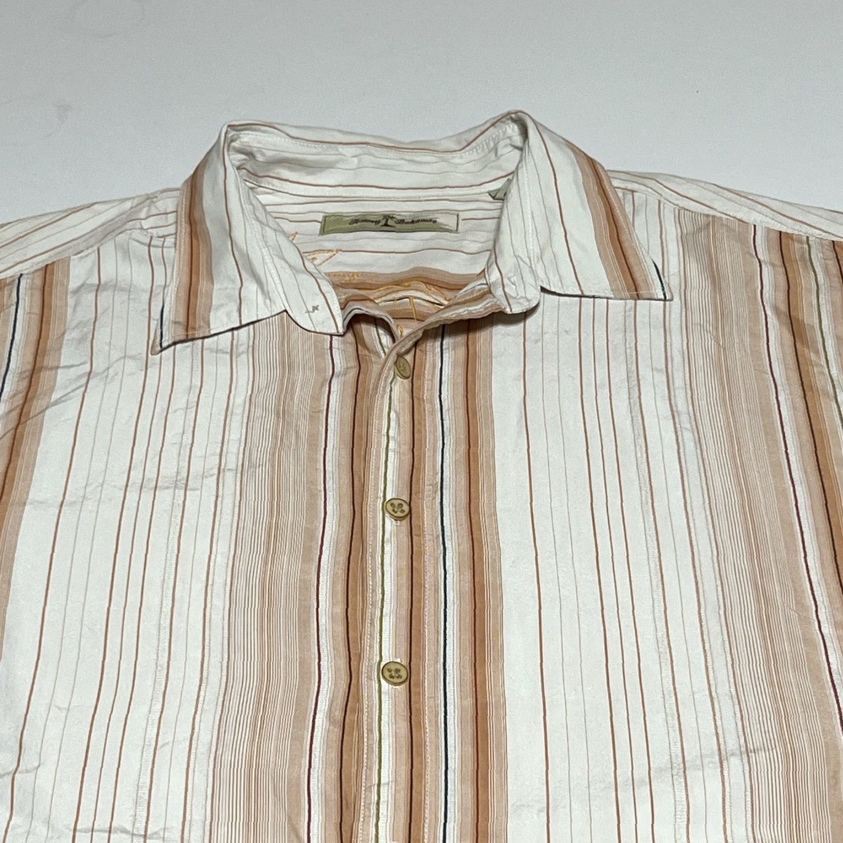 Tommy Bahama Tommy Bahama Shirt Mens L Button Front Silk Vertical Stripe Long Sleeve Multicolor Aloha Beach Hawaiian Vacation Resort Size US L / EU 52-54 / 3 - 2 Thumbnail