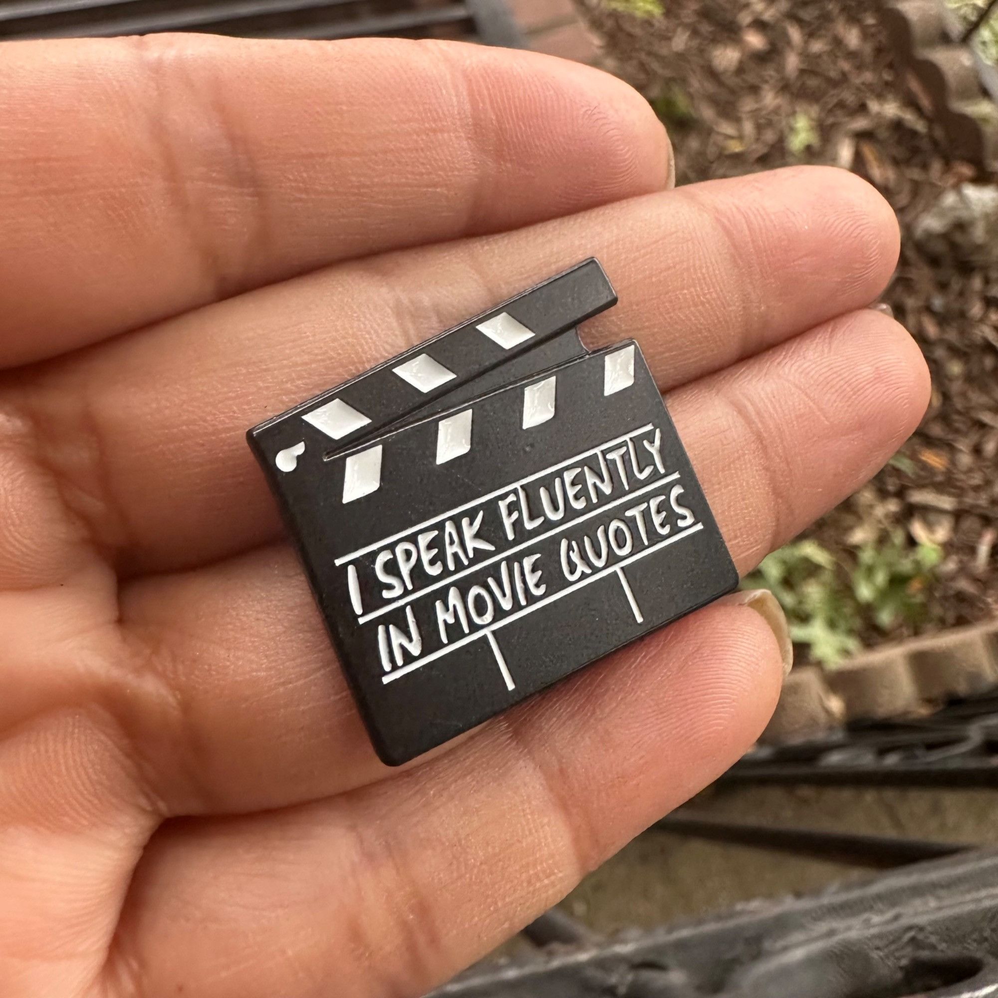 Other ✨Movie Set Clapboard Enamel Pin Speak Fluently In Movie Quot Size ONE SIZE - 2 Thumbnail