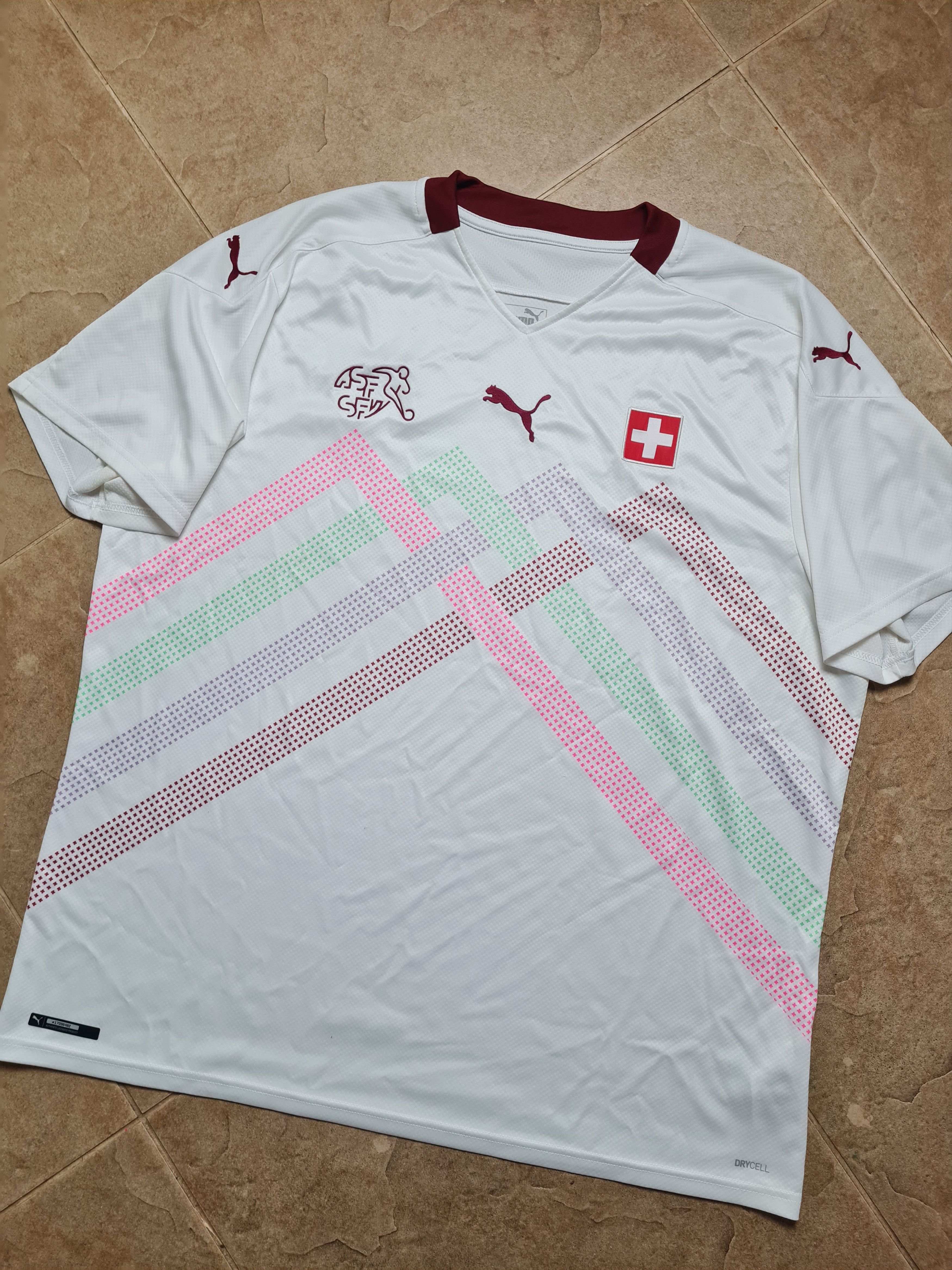 Puma SWITZERLAND 2020/2021 AWAY FOOTBALL SHIRT SOCCER JERSEY PUMA Size US XXL / EU 58 / 5 - 4 Thumbnail