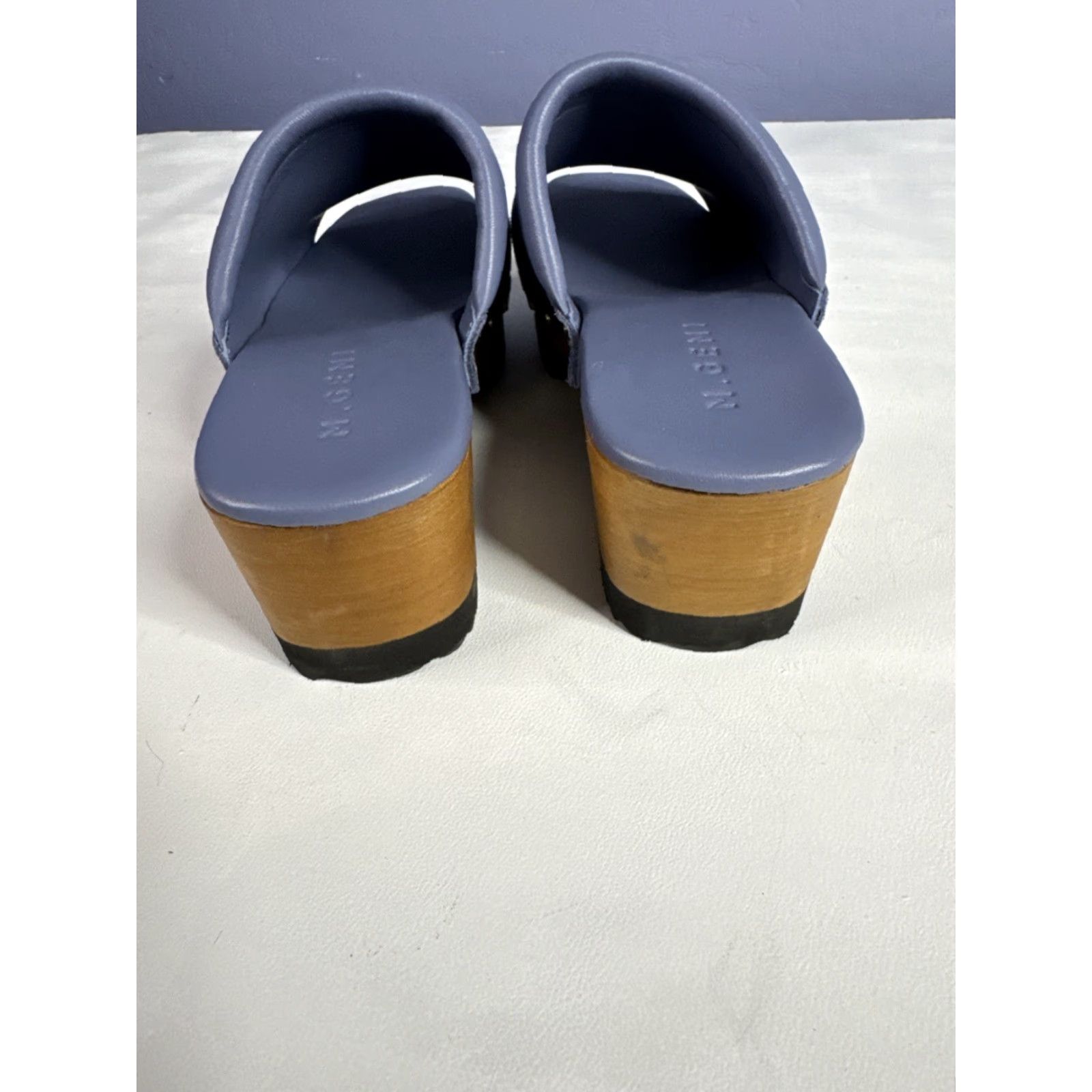 Vintage M. Gemi Greta Clog mule open toe with Wooden Platform Sz 38 Women’s Sz 8 US Size US 8 / IT 38 - 5 Thumbnail