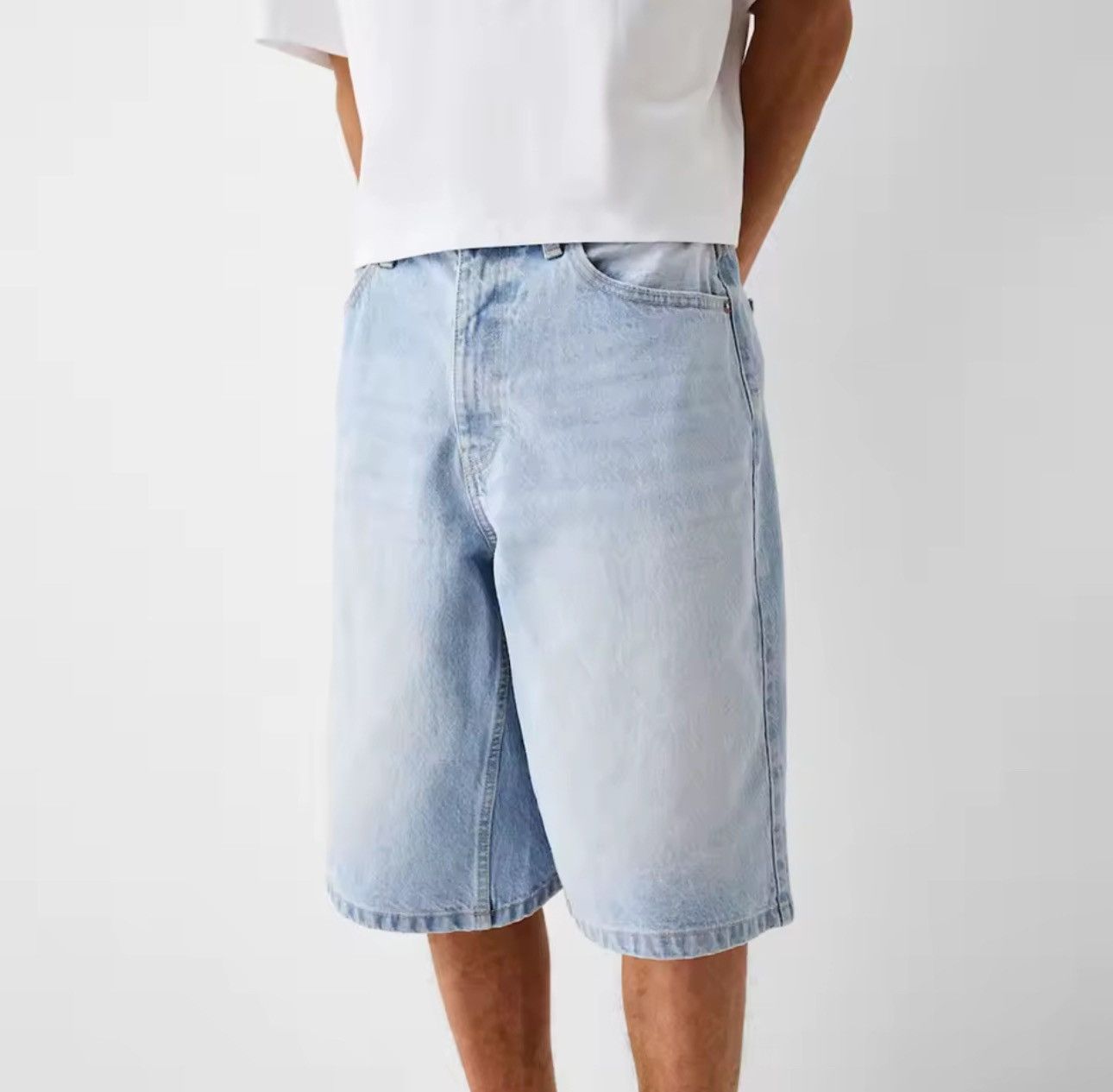 Japanese Brand Basic Streetwear Baggy Y2k Light Blue Shorts Denim Size US 36 / EU 52 - 4 Thumbnail