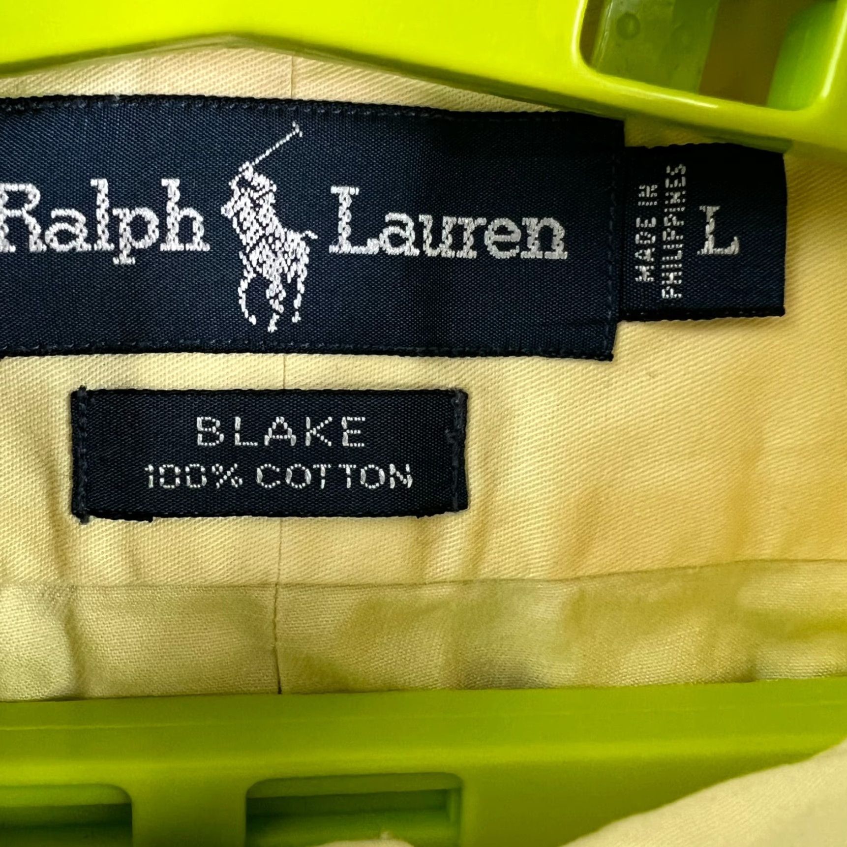 Ralph Lauren Ralph Lauren Blake Shirt Mens L Yellow Check Cotton Button-Down Non-Iron Embroidered Size US L / EU 52-54 / 3 - 4 Thumbnail