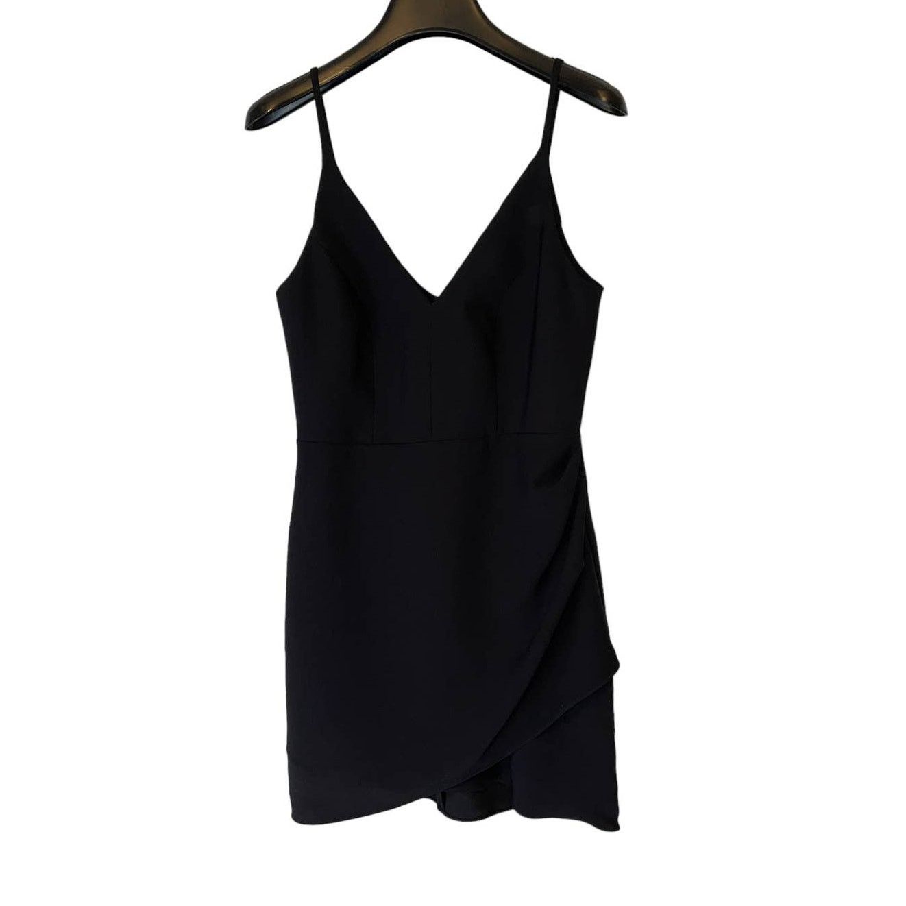 Amanda Uprichard Amanda Uprichard Giovanni Faux Wrap Black Mini Dress Small Size S / US 4 / IT 40 - 3 Thumbnail