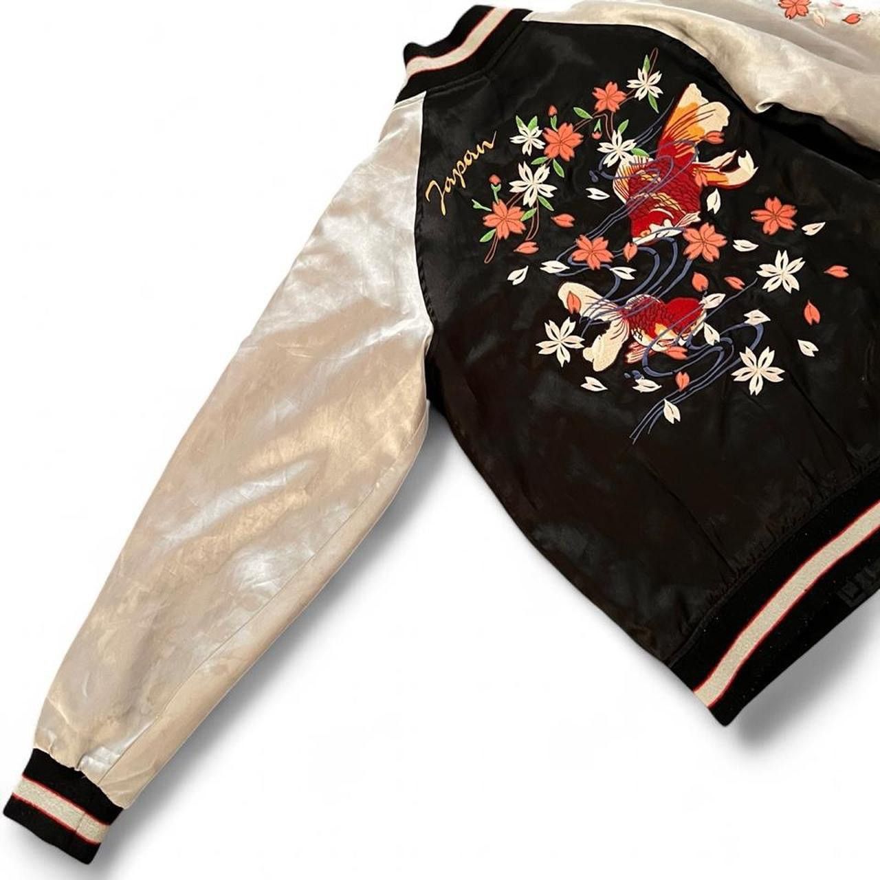 Japanese Brand Japanese koi sakura embroidered satin bomber souvenir jacket Size M / US 6-8 / IT 42-44 - 4 Thumbnail