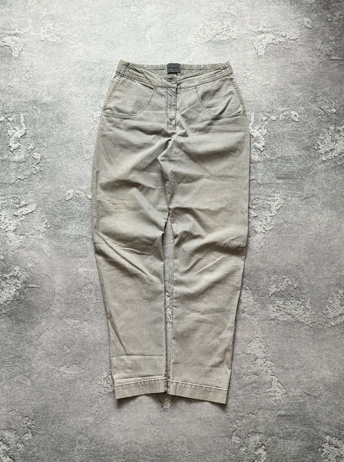 Vintage Oska 1size gray Wmns pant trouser chino relaxed faded Size 26" / US 2 / IT 38 - 4 Thumbnail