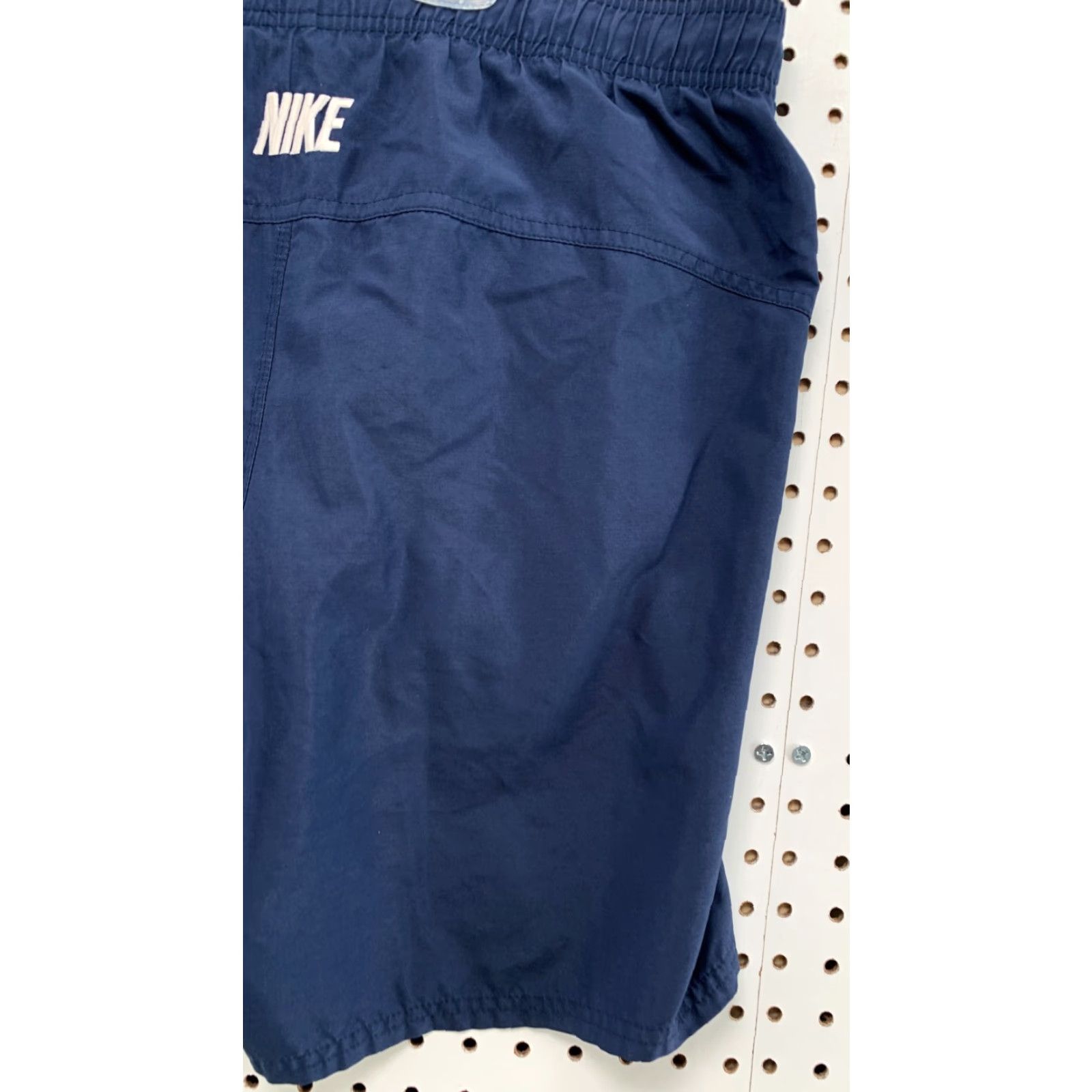 Nike Vintage Nike Shorts Navy Blue White Emrborider Spell Out Swoosh Mens 2XL 37x7 Size US 39 - 7 Thumbnail